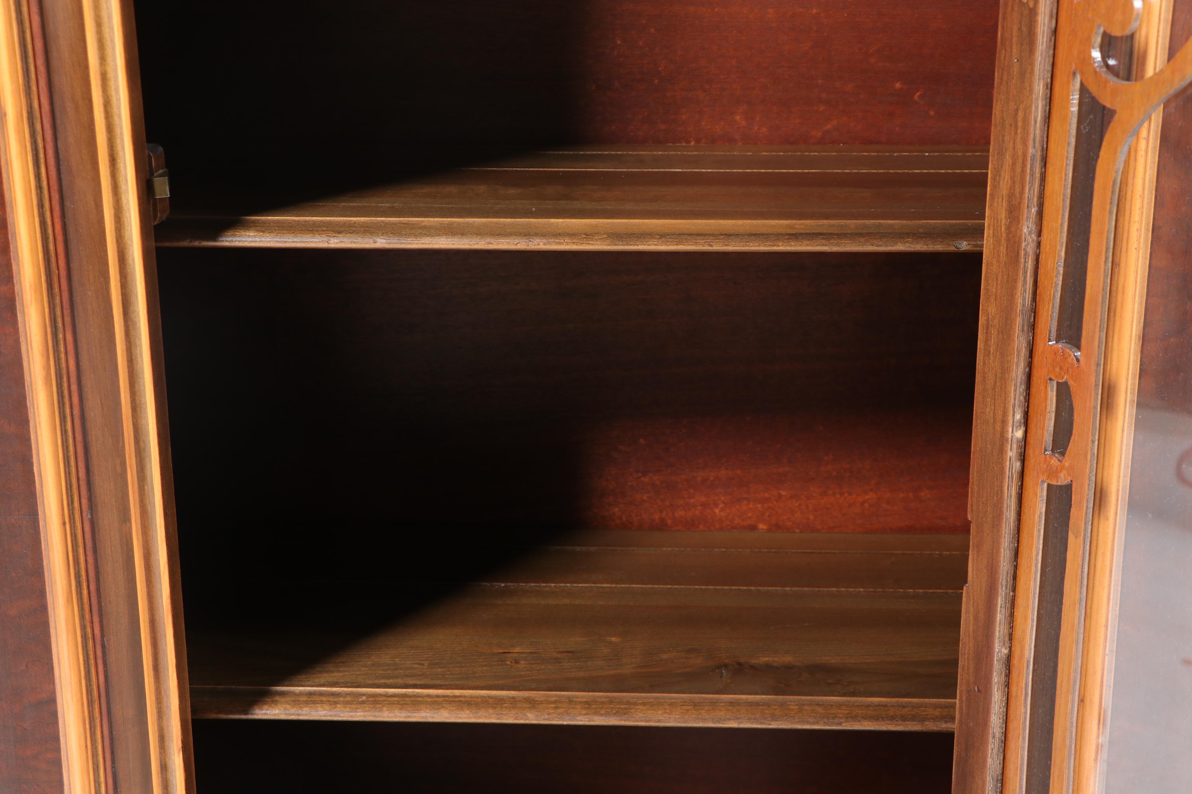 Rome Furniture Jacobean Revival Walnut and Gumwood China Cabinet, Circa 1930