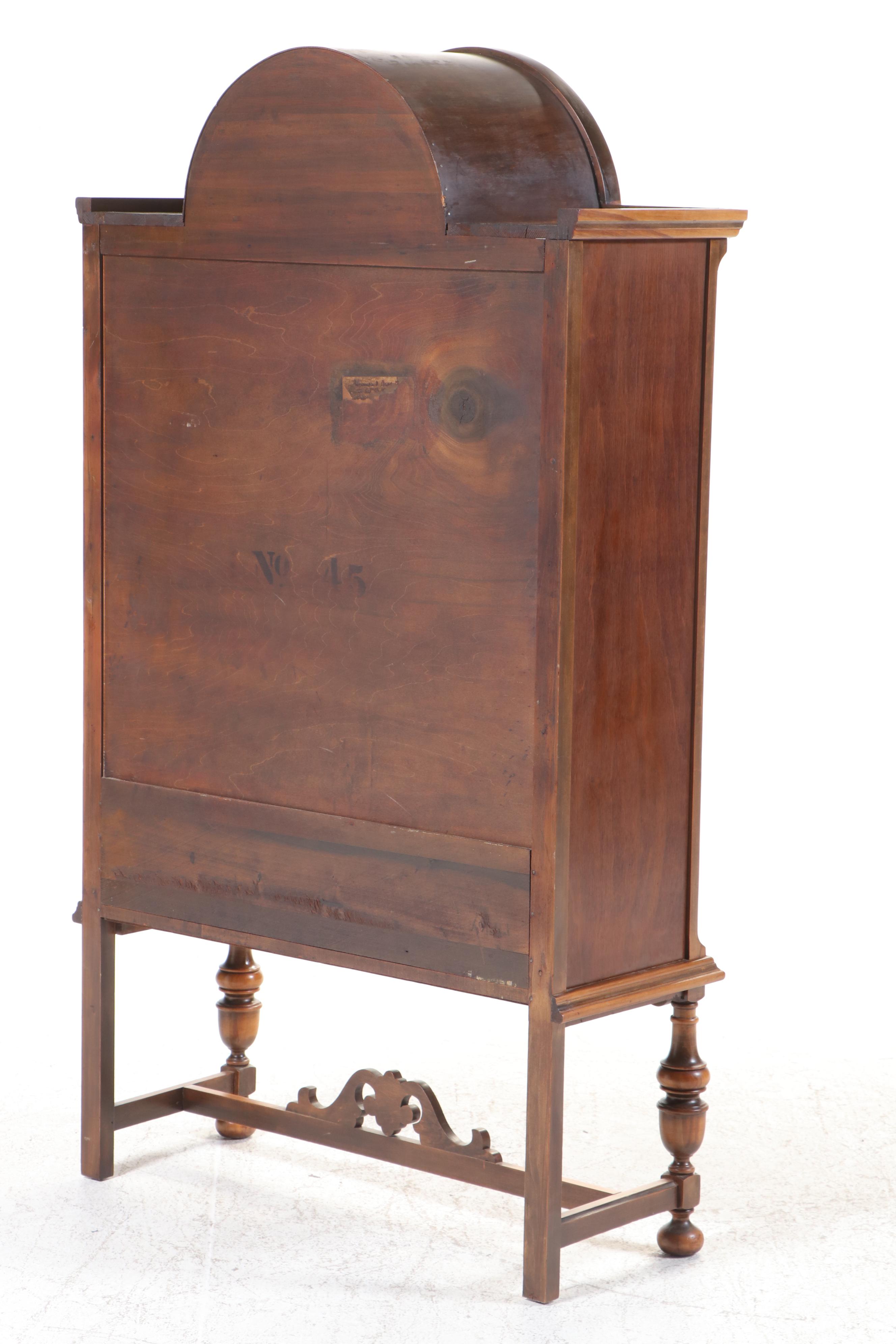 Rome Furniture Jacobean Revival Walnut and Gumwood China Cabinet, Circa 1930