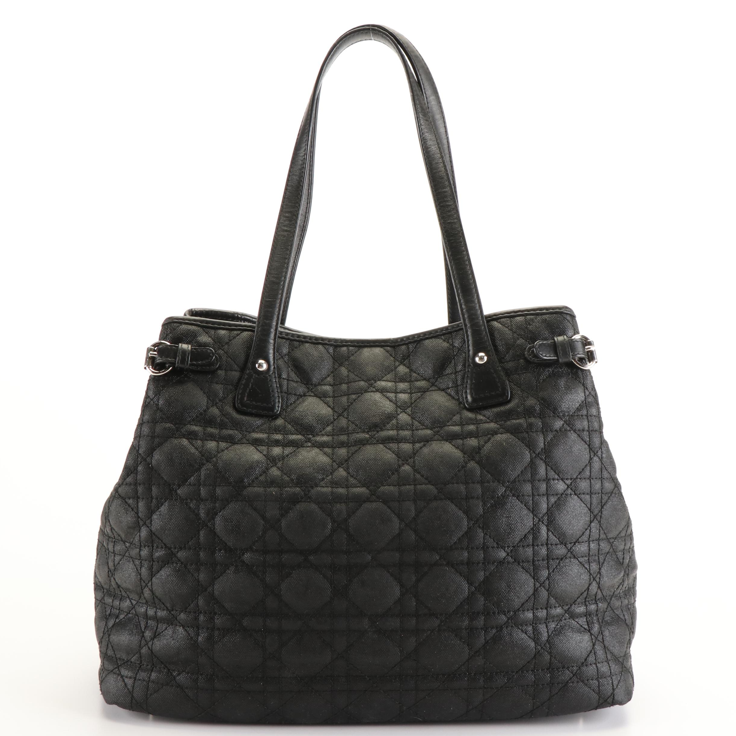 Christian Dior Panarea Tote Bag in Quilted Fabric and Leather