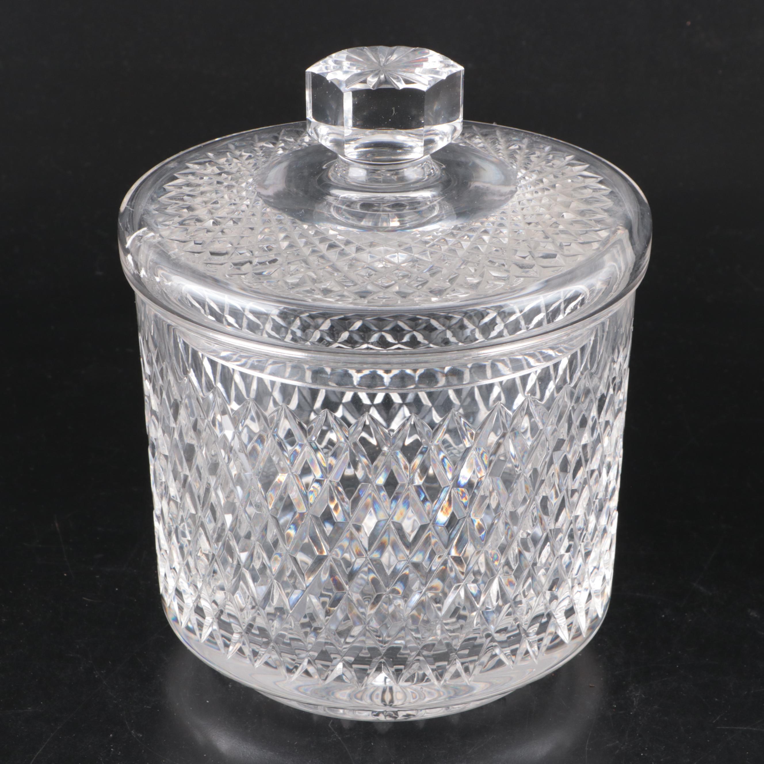 Diamond Pattern Crystal Biscuit Barrel