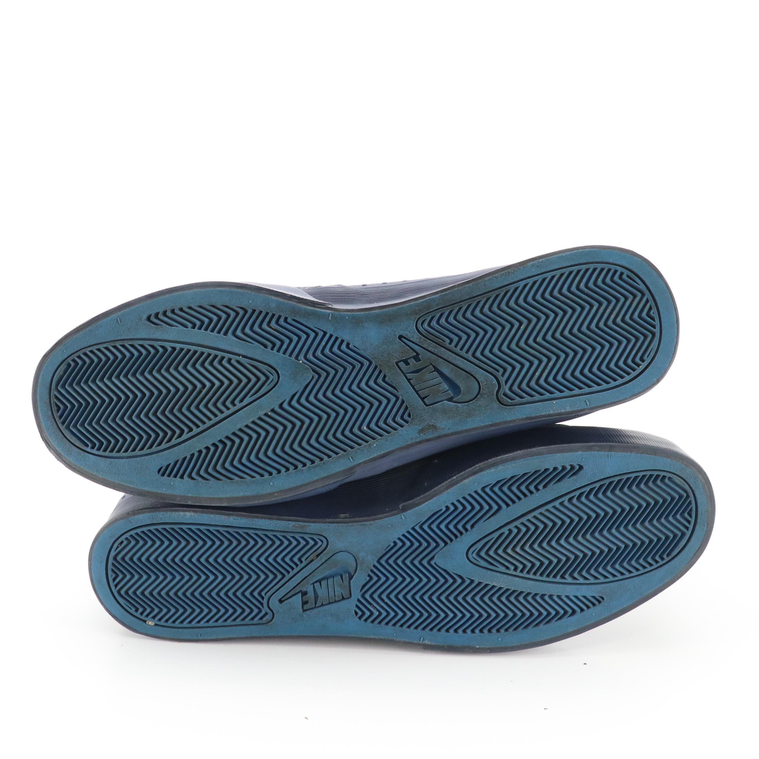 Men's Nike Flystepper 2K3 High-Top Sneakers in Red and Blue Embossed Leather