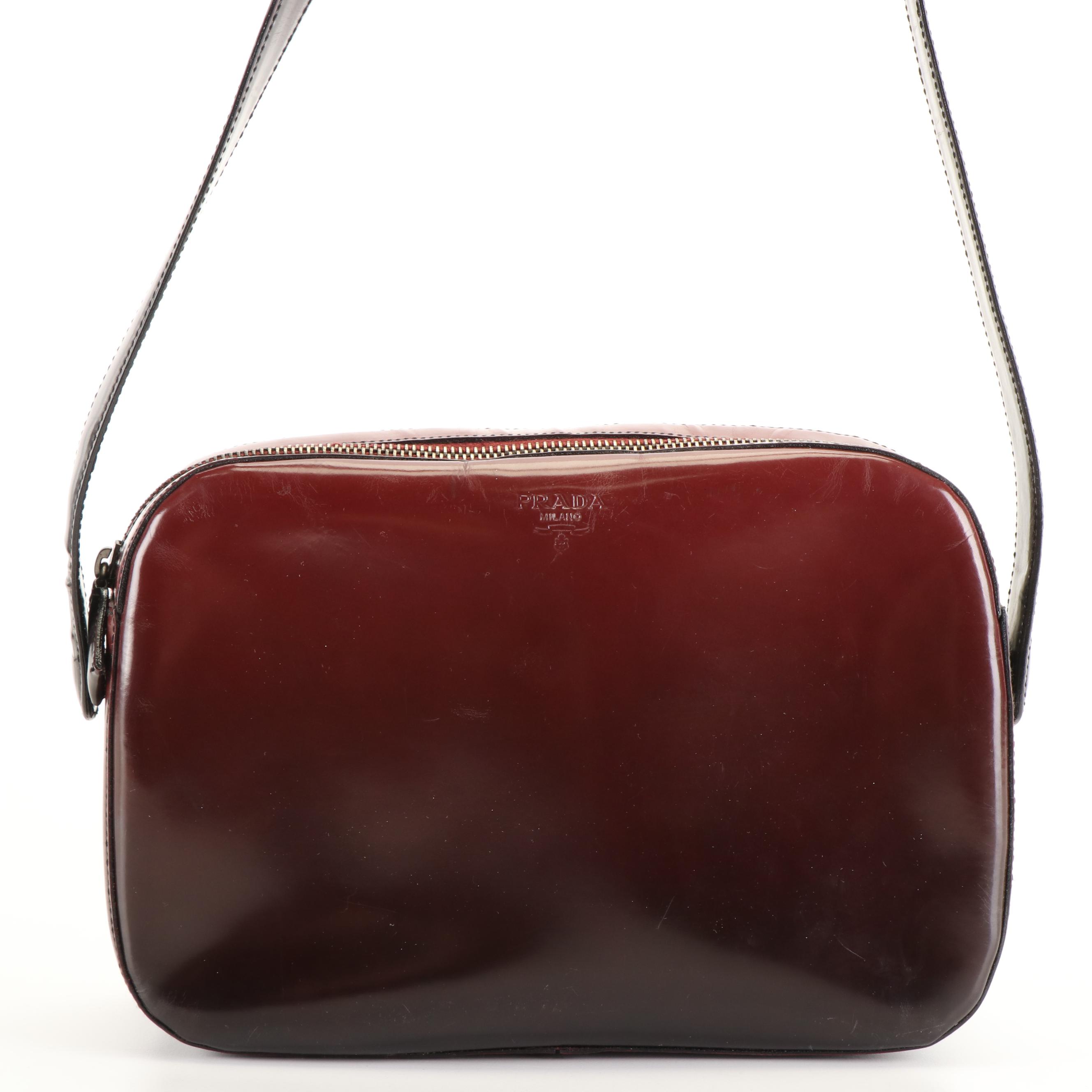 Prada Spazzolato Fume Shoulder Bag in Barola