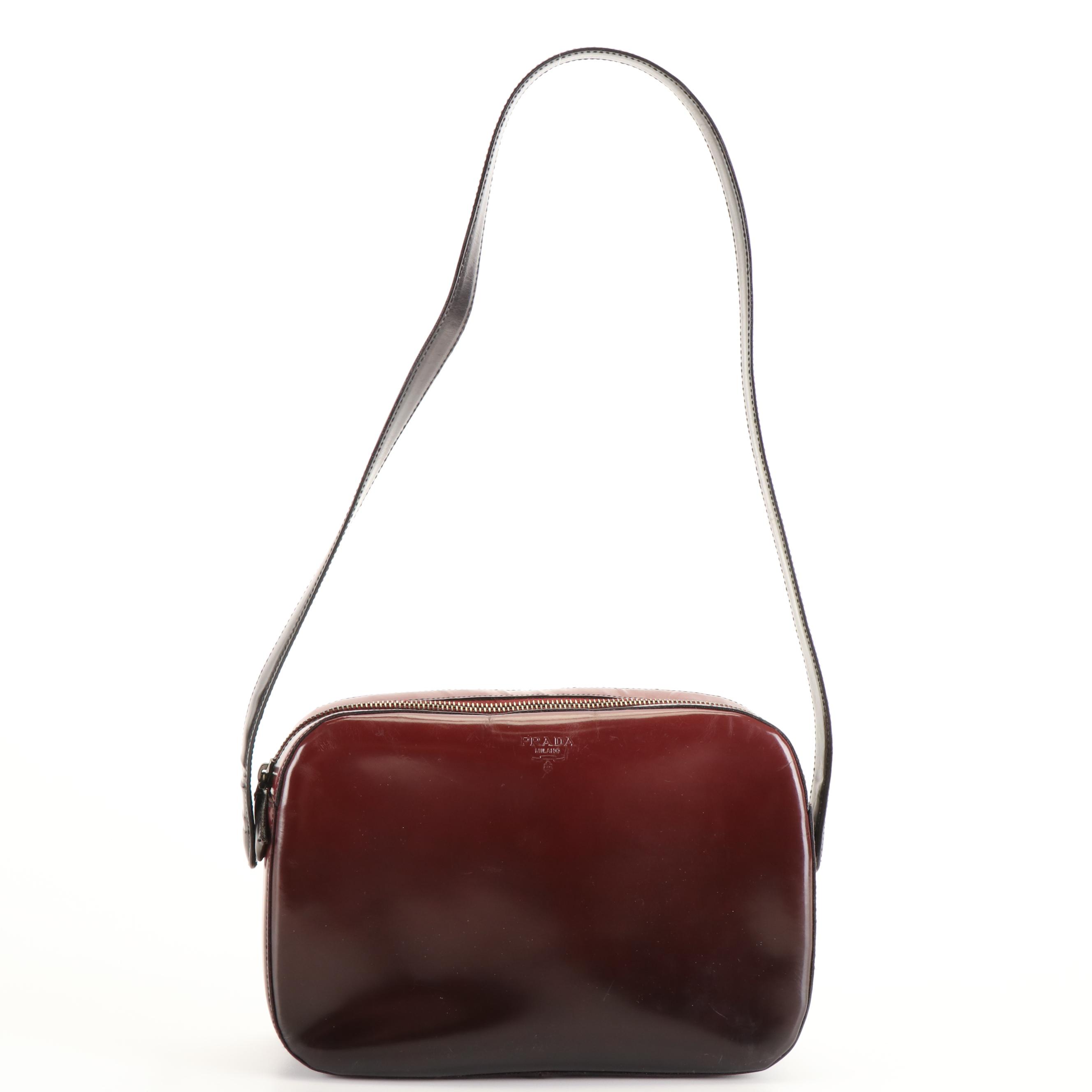 Prada Spazzolato Fume Shoulder Bag in Barola