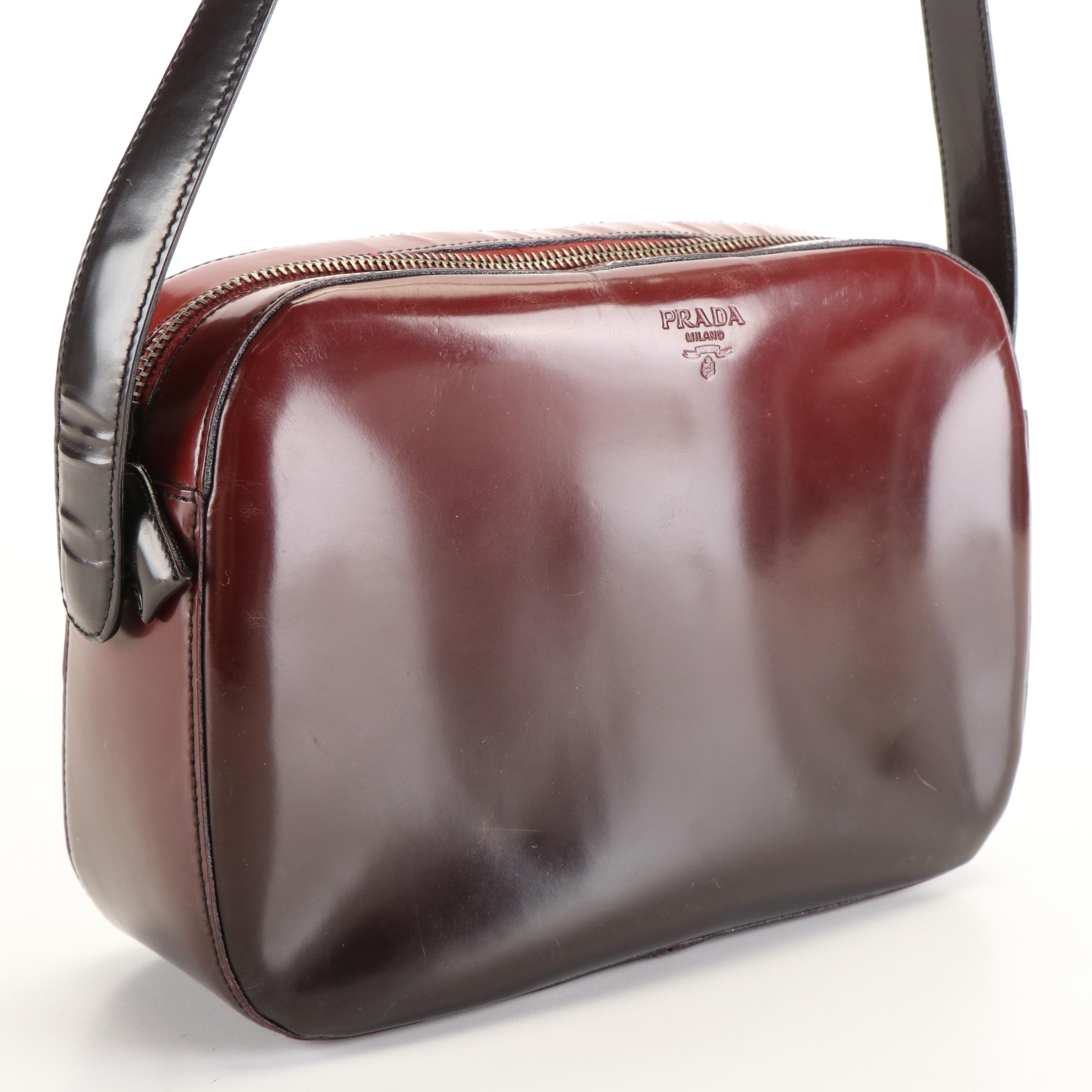 Prada Spazzolato Fume Shoulder Bag in Barola