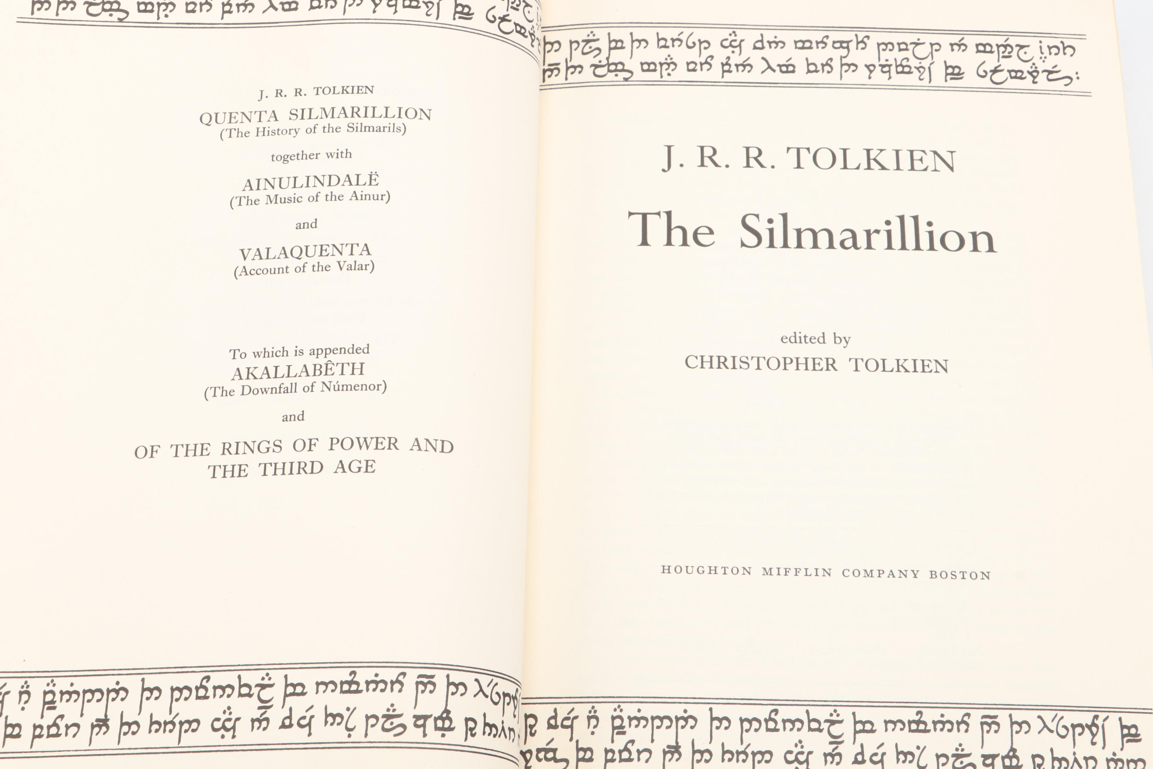 First American Edition "The Silmarillion" by J. R. R. Tolkien with Map, 1977