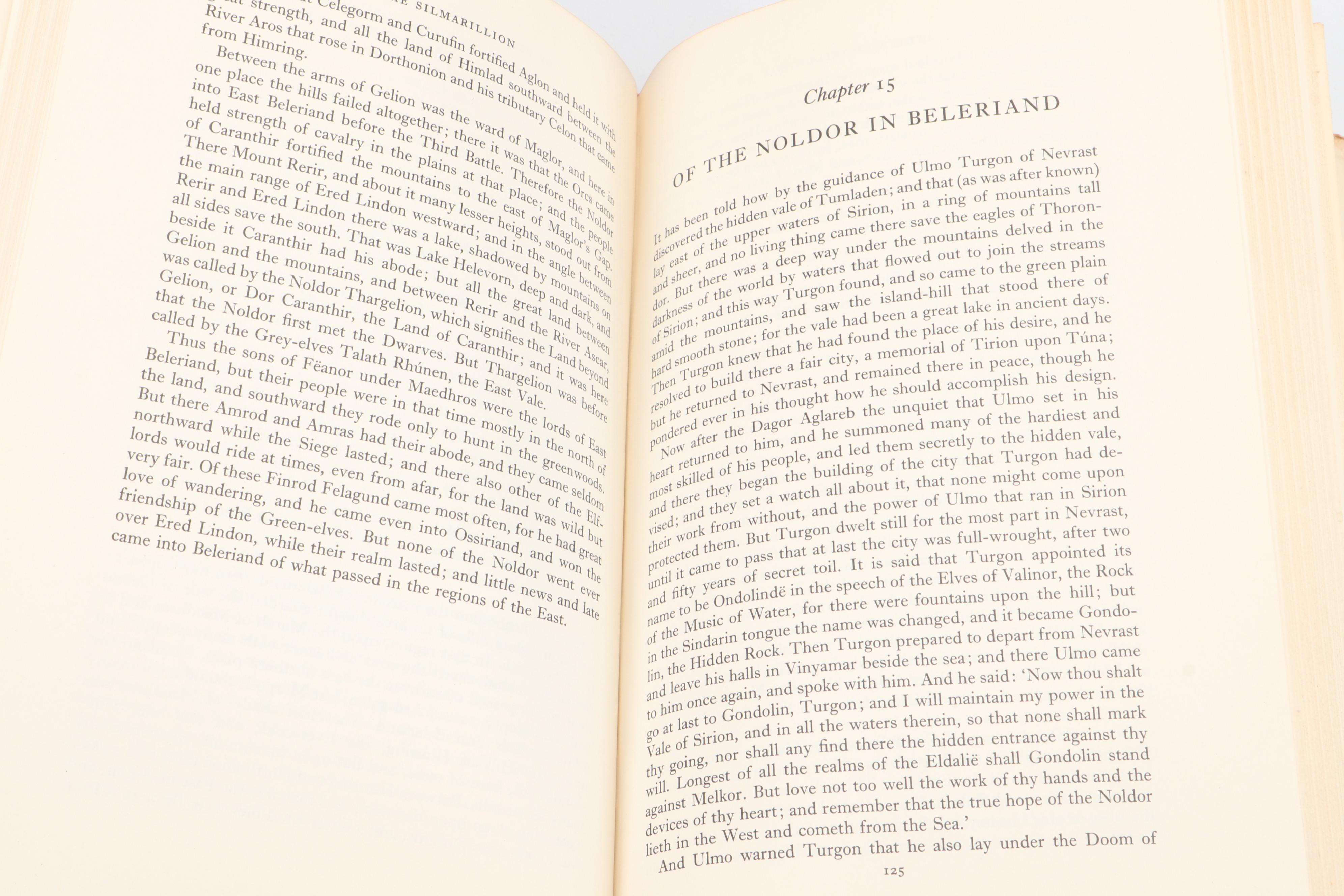 First American Edition "The Silmarillion" by J. R. R. Tolkien with Map, 1977