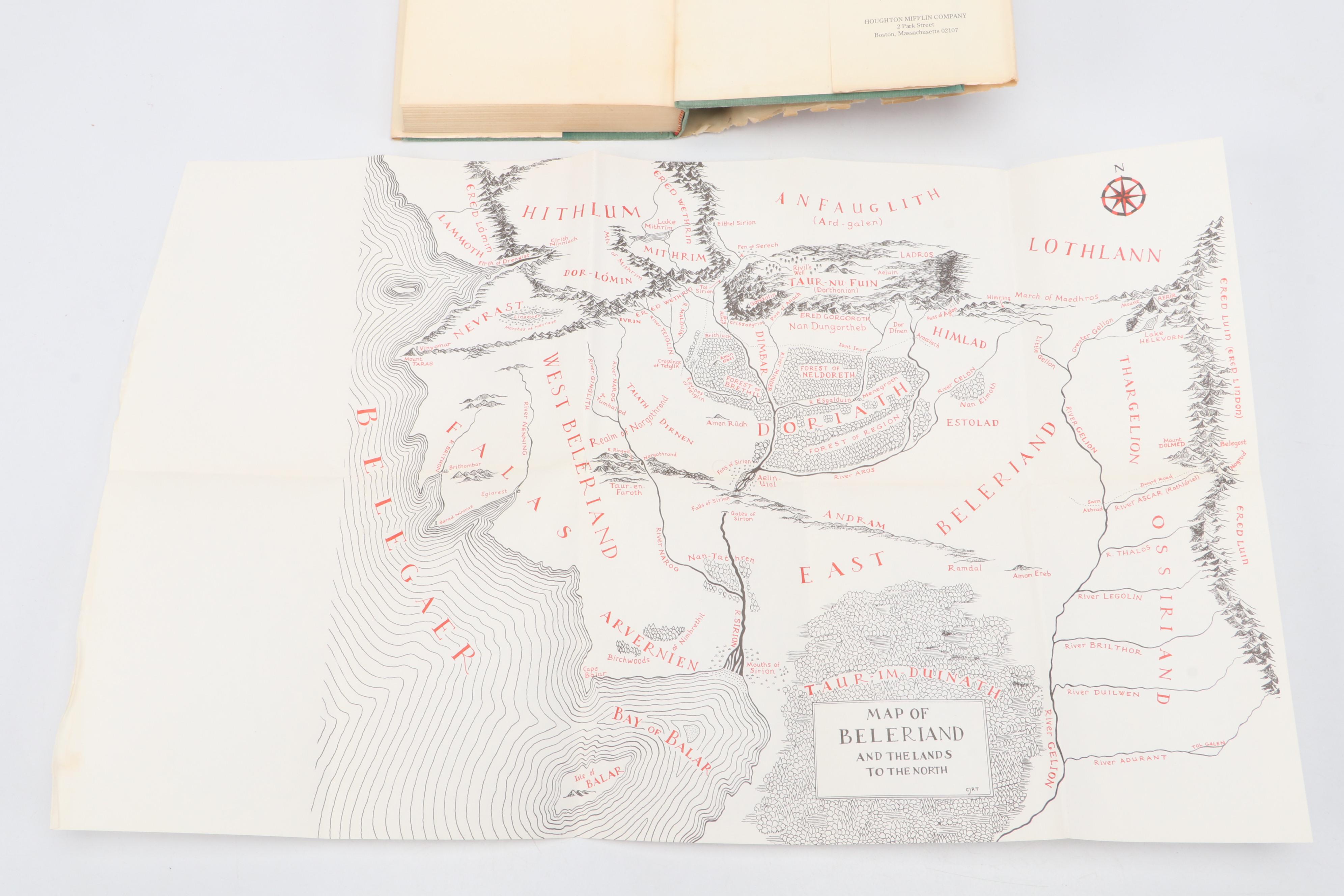 First American Edition "The Silmarillion" by J. R. R. Tolkien with Map, 1977