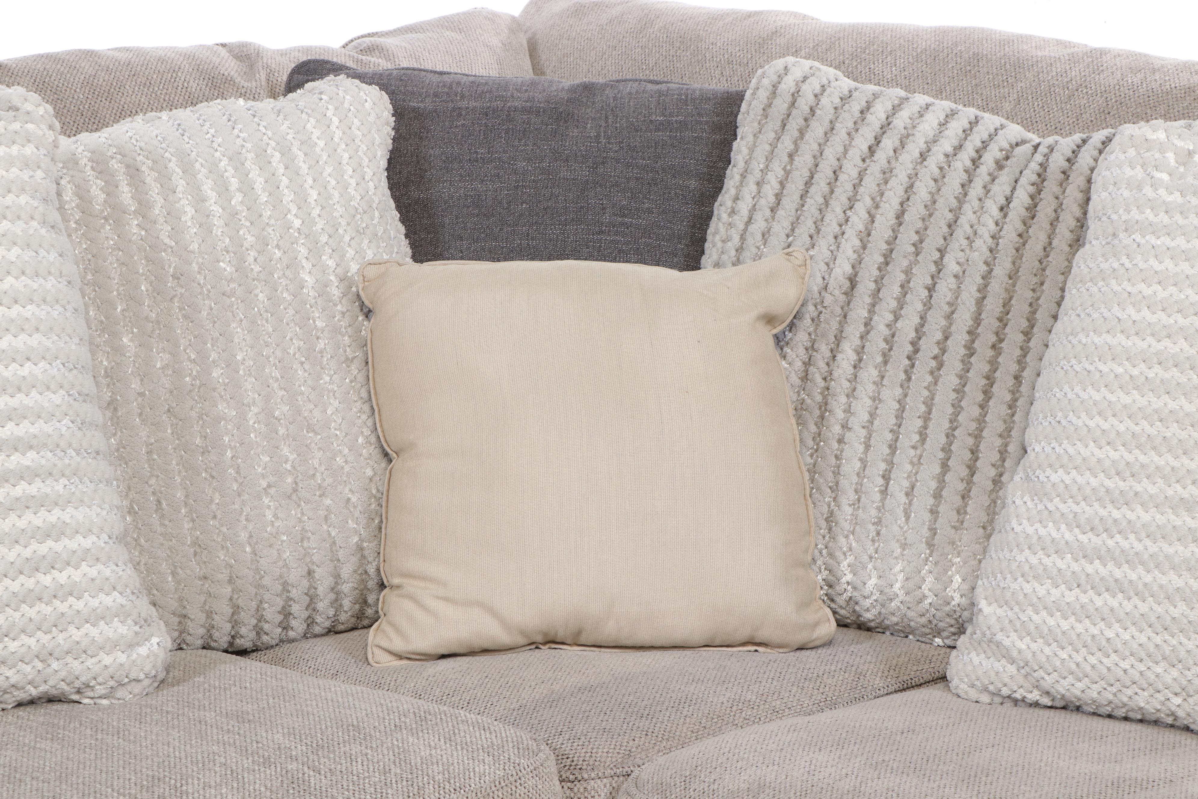 Ashley Furniture Sectional Sofa with Ottoman and Accent Pillows