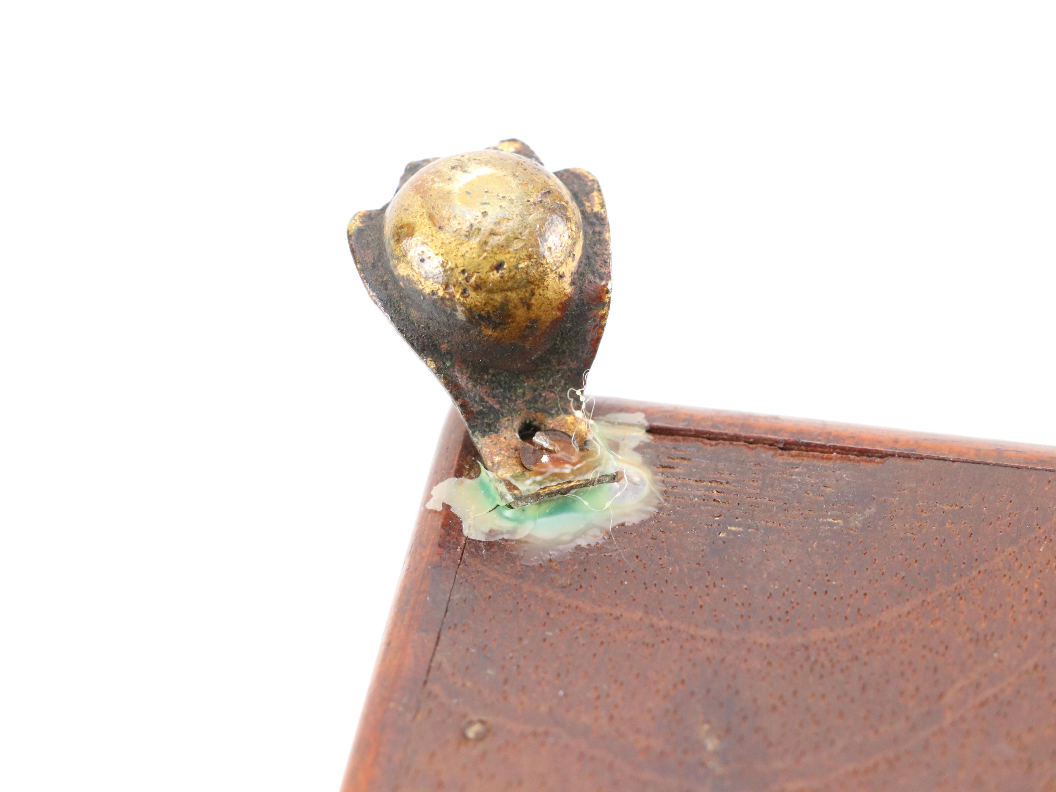 Victorian Burl and Mixed Wood Tea Caddy and Georgian Inlaid Wood Casket Box