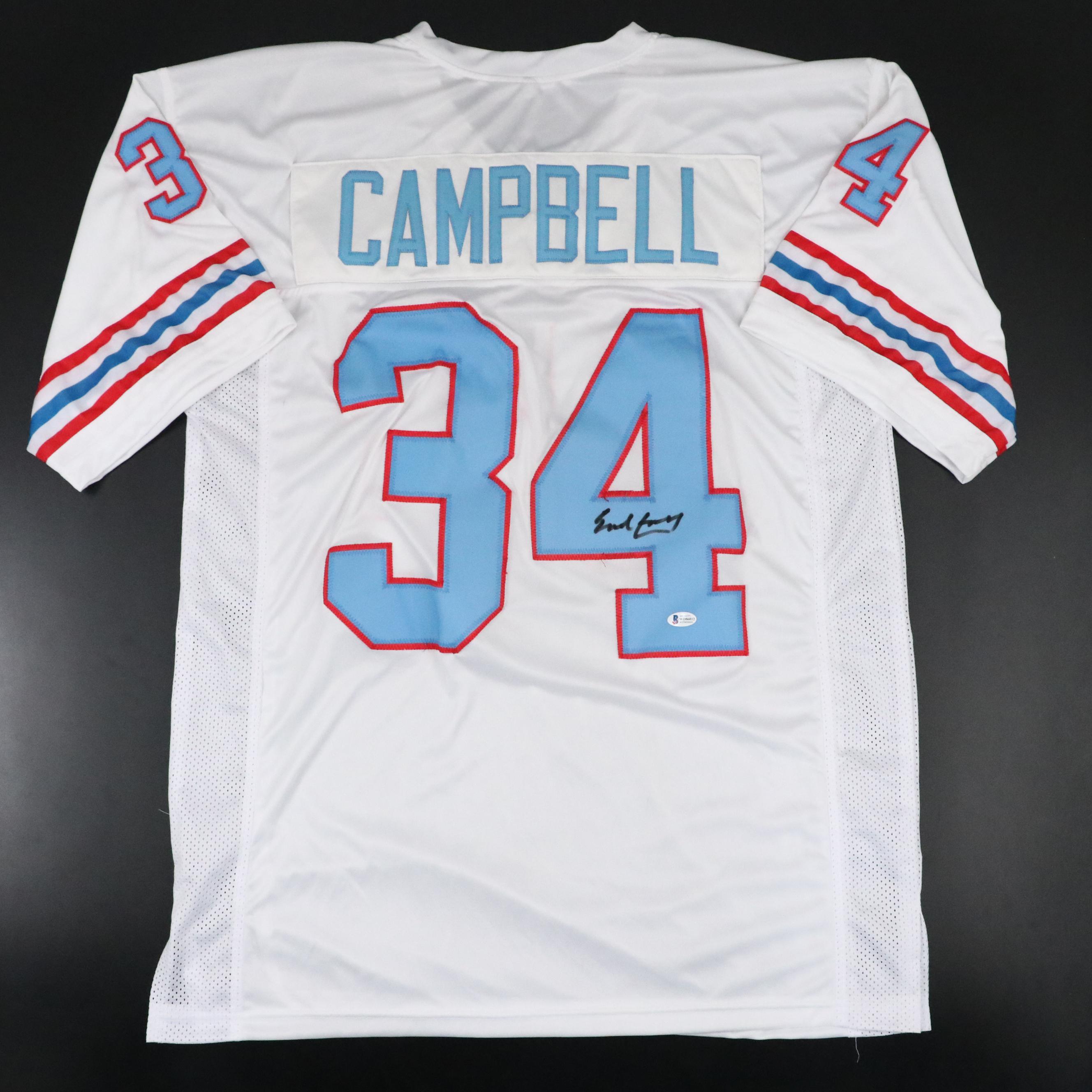 Earl Campbell Signed Houston Oilers NFL Football Jersey, Beckett
