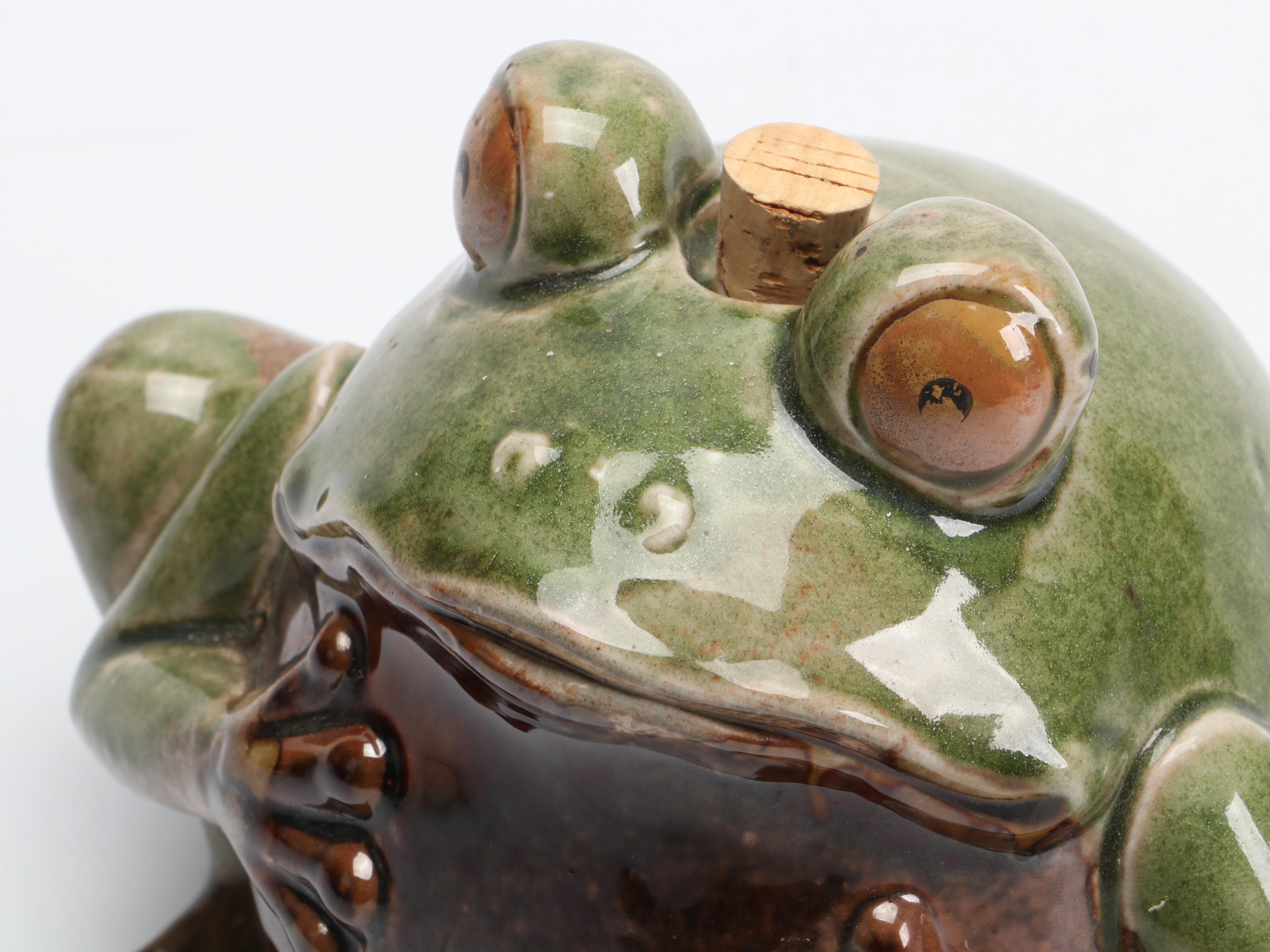 Shimmer Glazed Ceramic Frog Jug