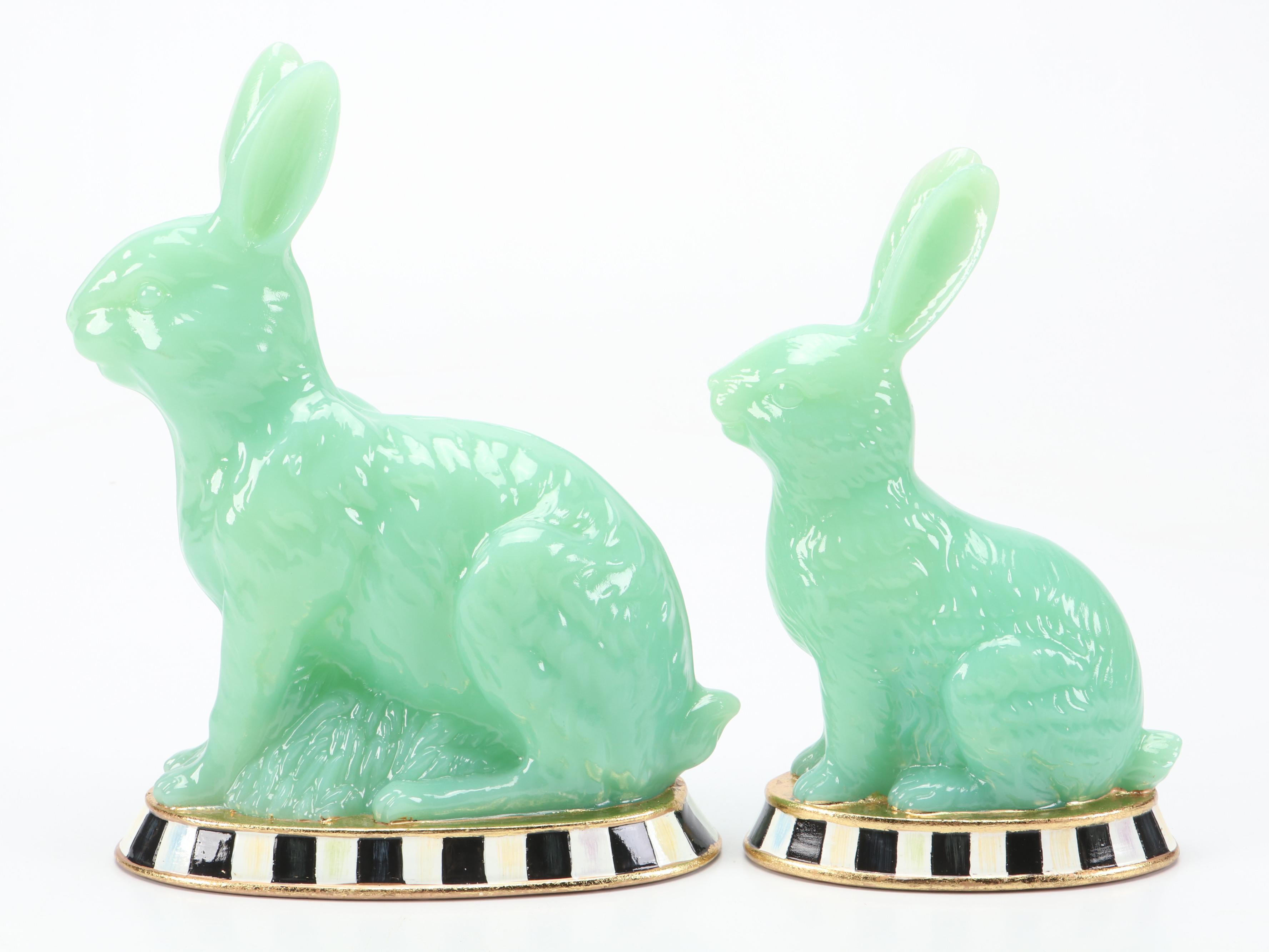 MacKenzie-Childs Resin Green Rabbits