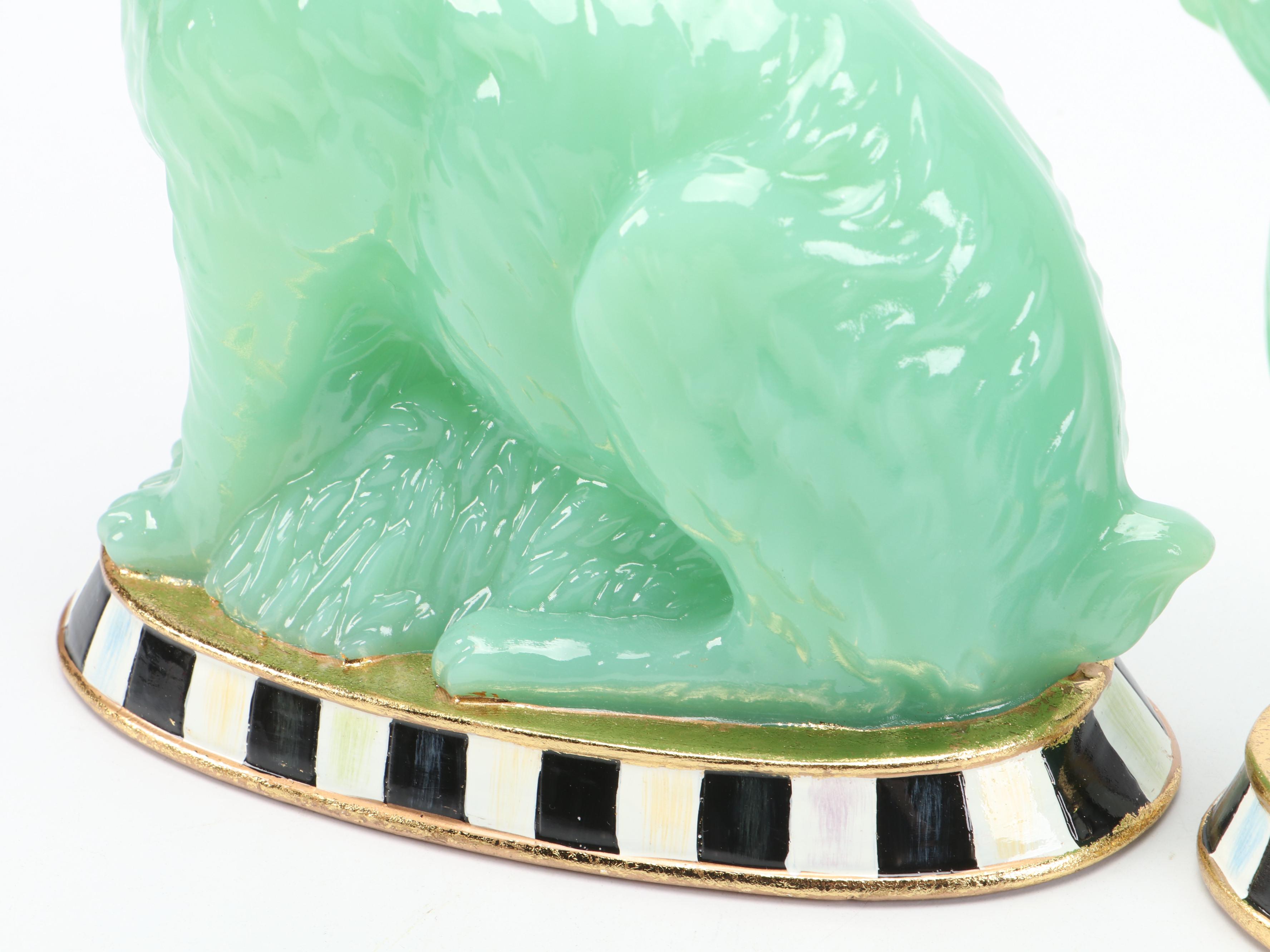 MacKenzie-Childs Resin Green Rabbits