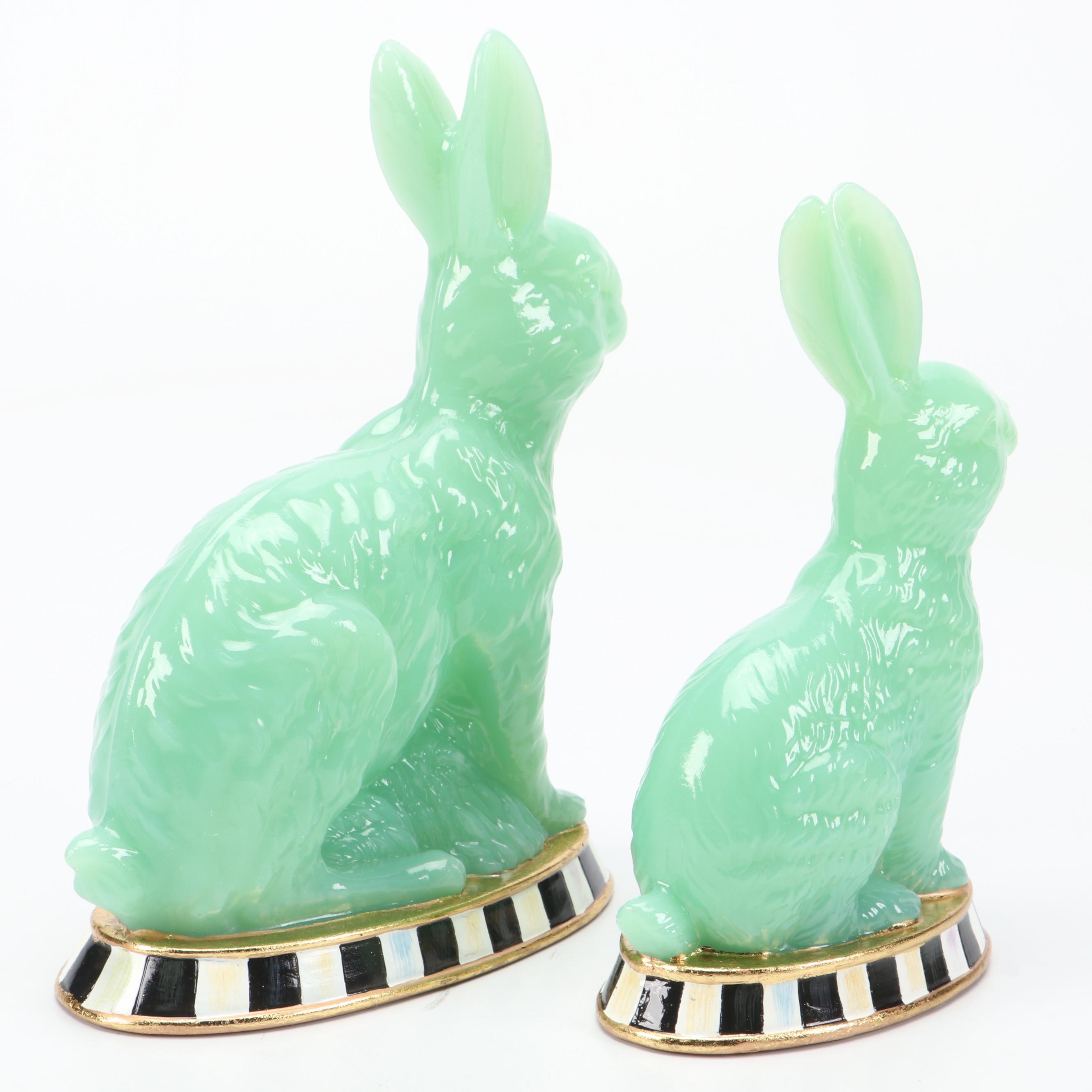 MacKenzie-Childs Resin Green Rabbits