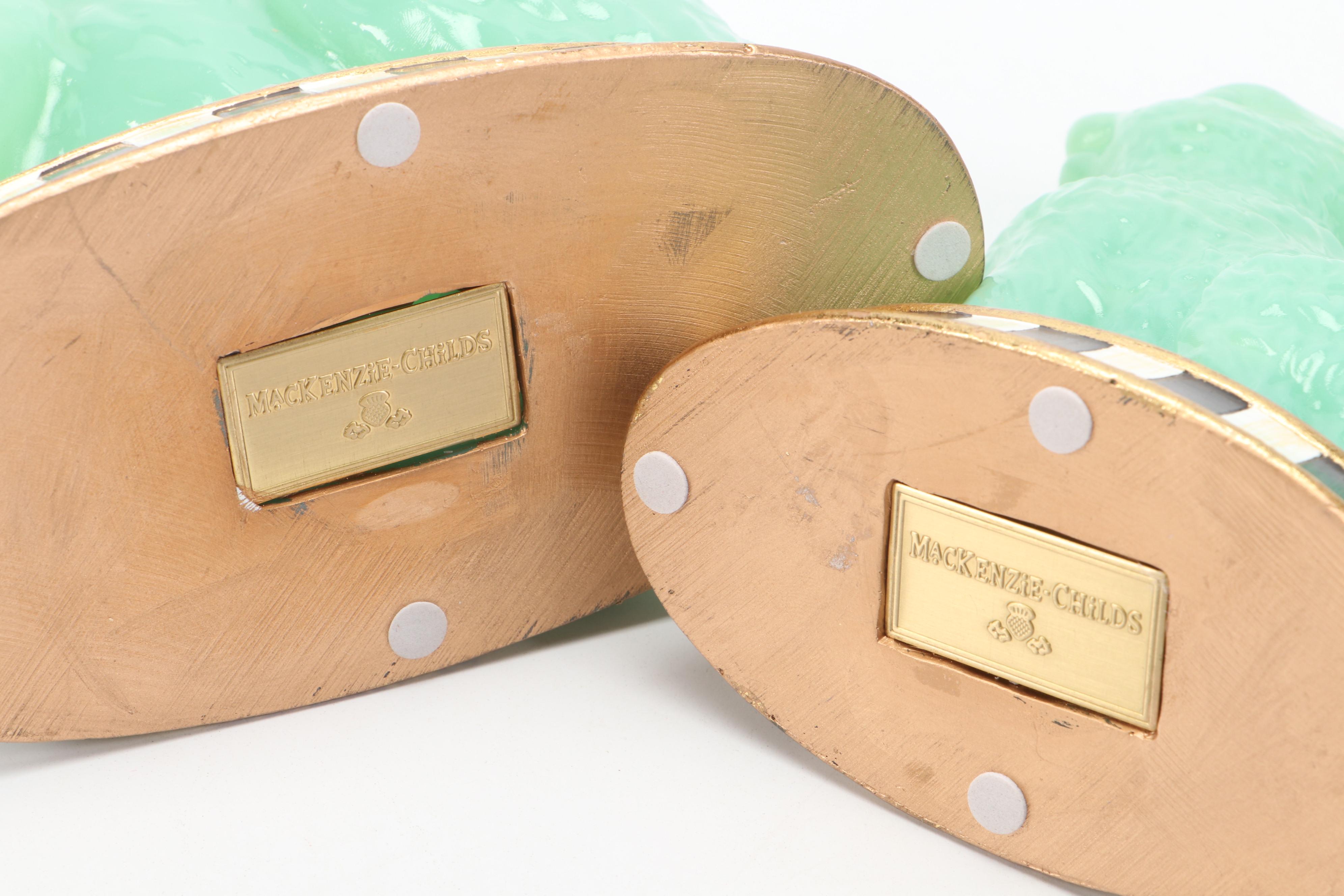 MacKenzie-Childs Resin Green Rabbits