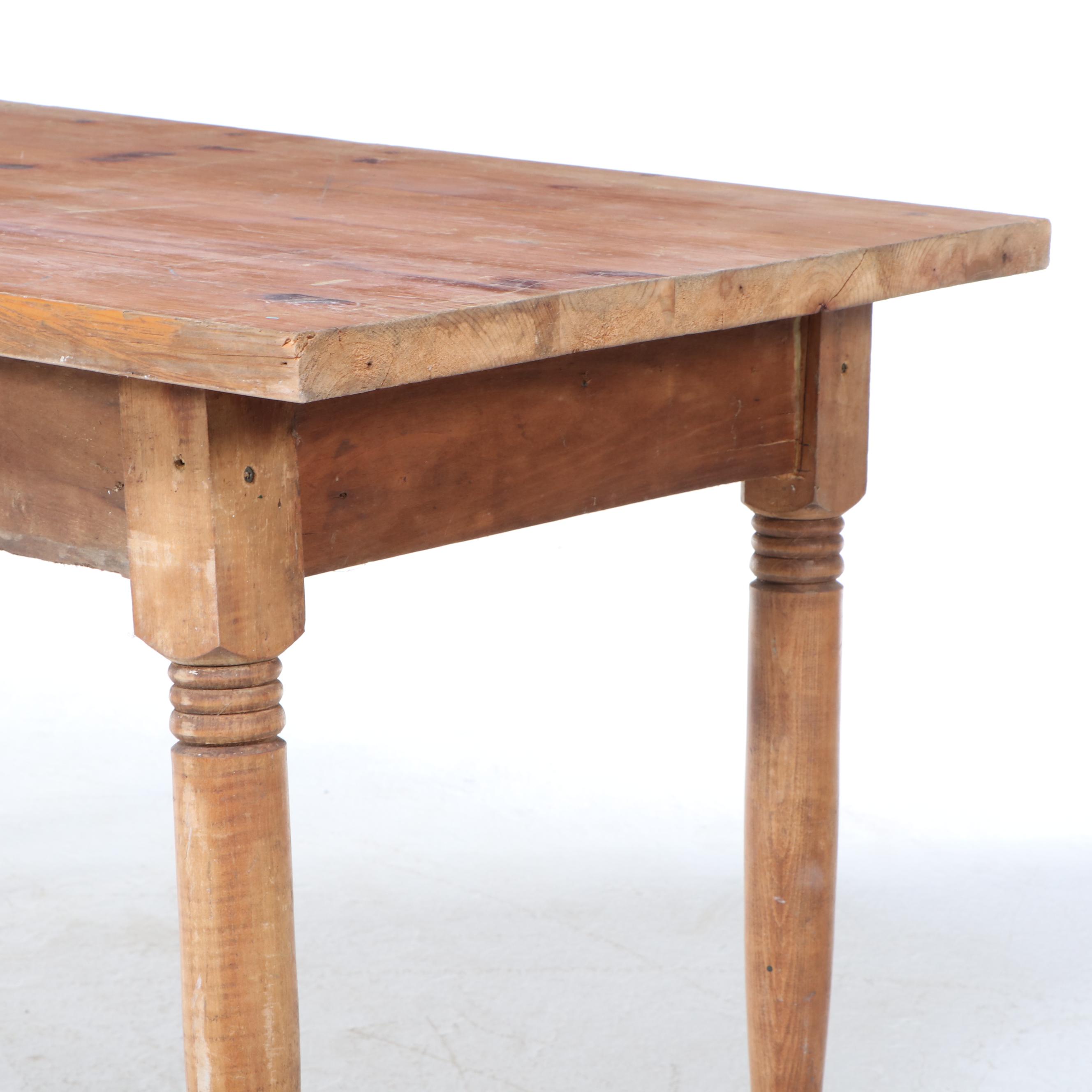 American Primitive Pine, Poplar, and Maple Farm Table