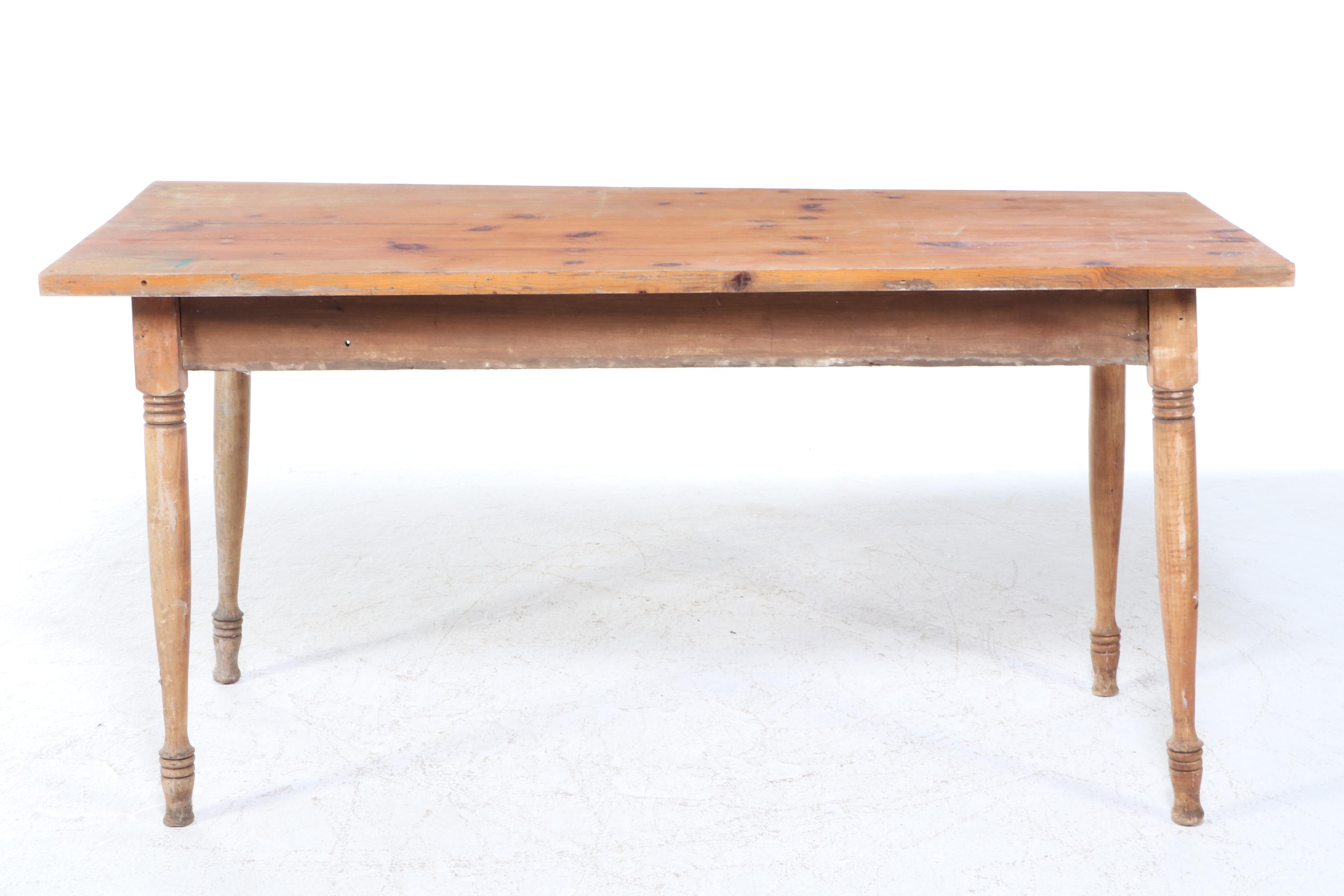 American Primitive Pine, Poplar, and Maple Farm Table