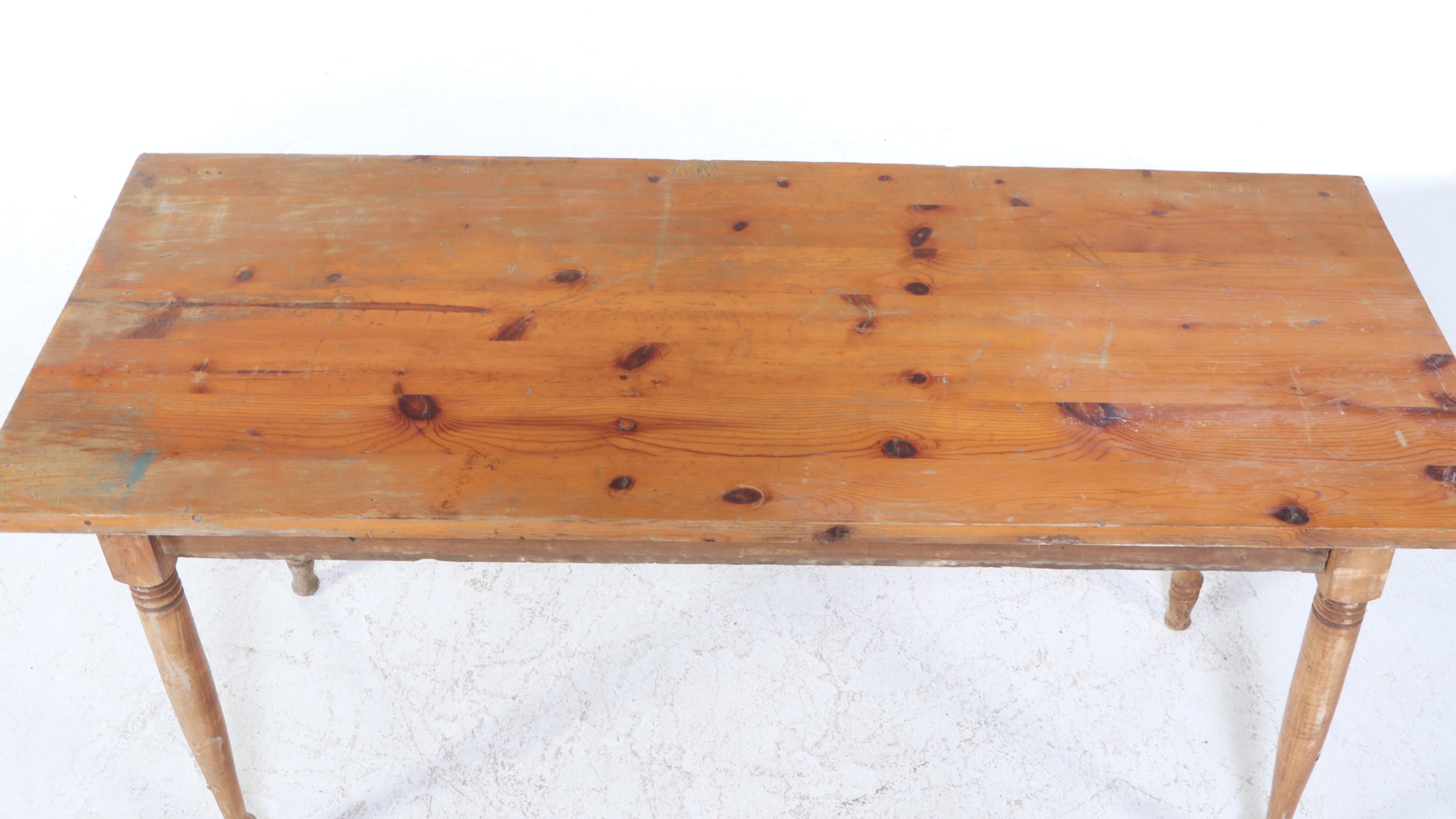 American Primitive Pine, Poplar, and Maple Farm Table