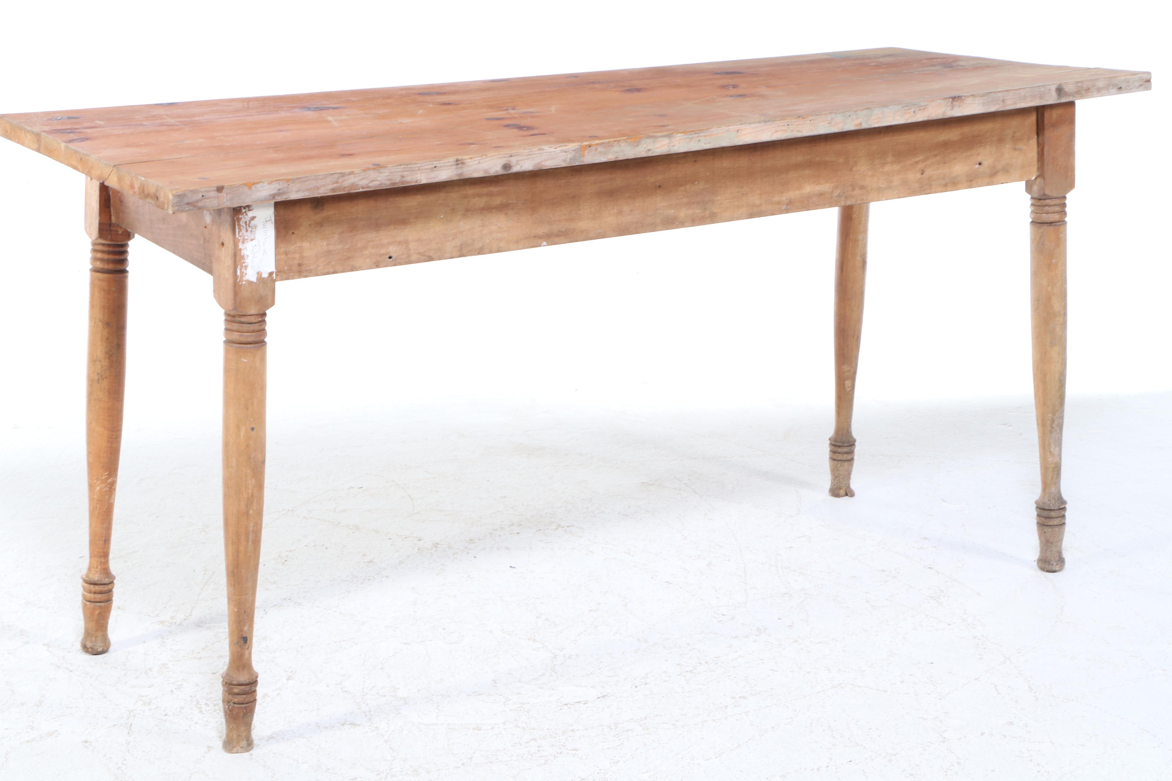 American Primitive Pine, Poplar, and Maple Farm Table