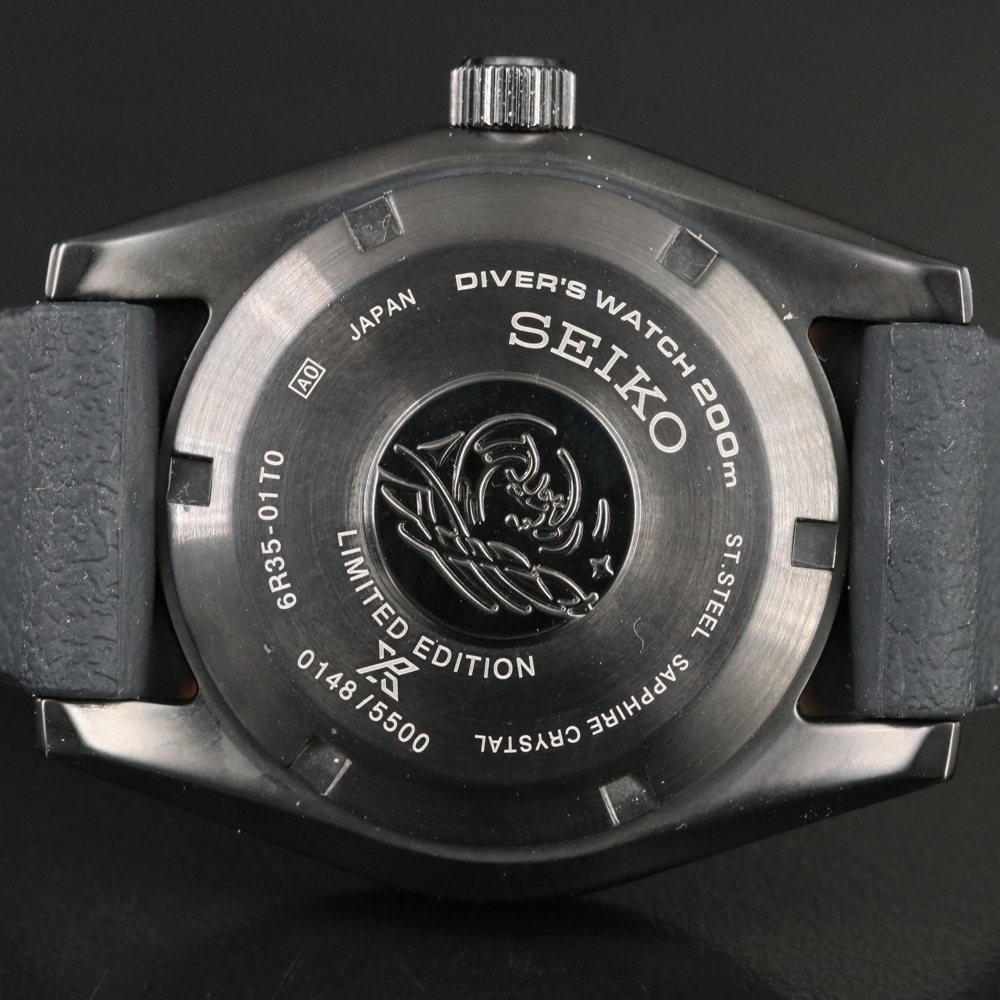 Seiko Prospex Limited Edition 6R35-01T0 Black DLC Steel Automatic Watch