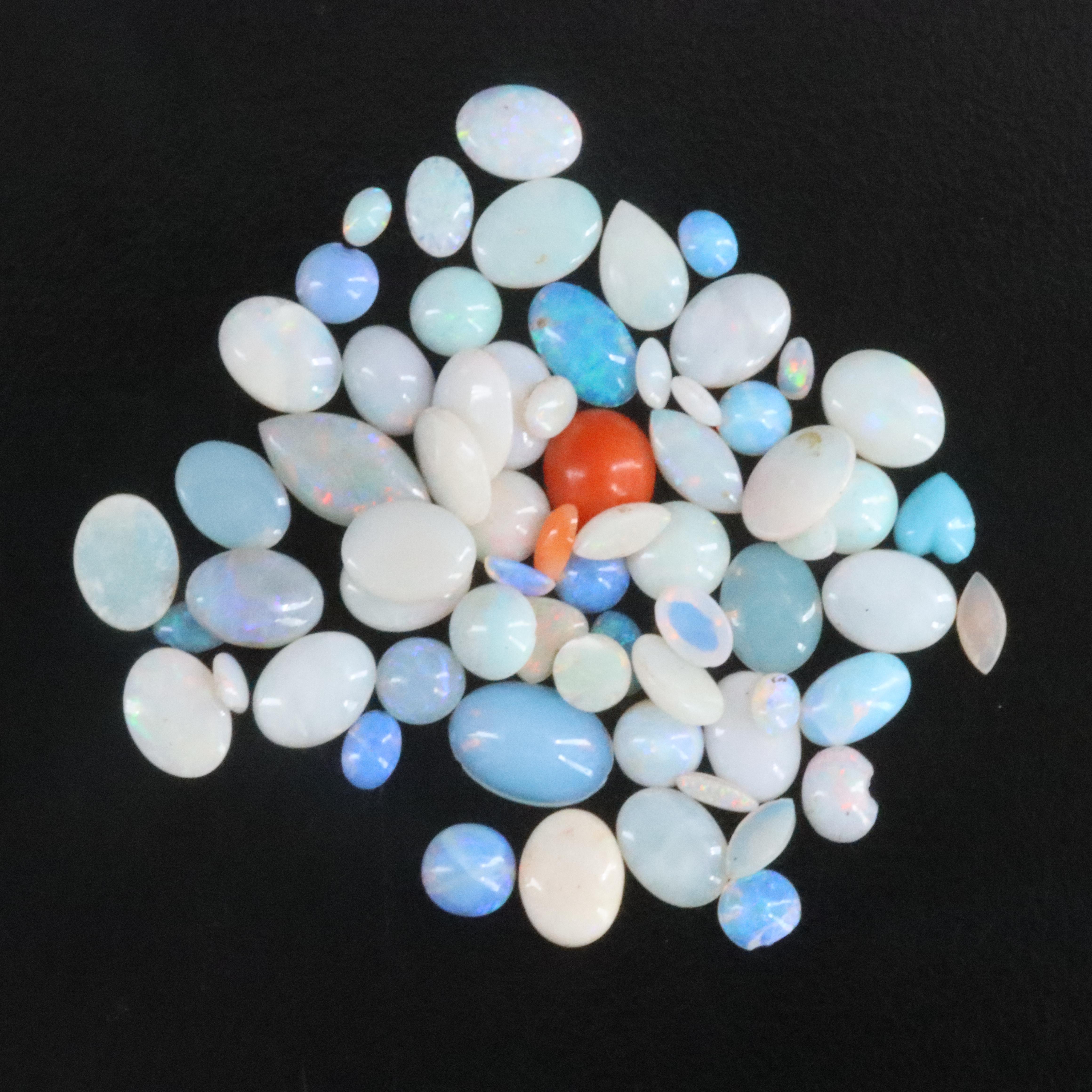 Loose 28.94 CTW Opal, Coral and Turquoise