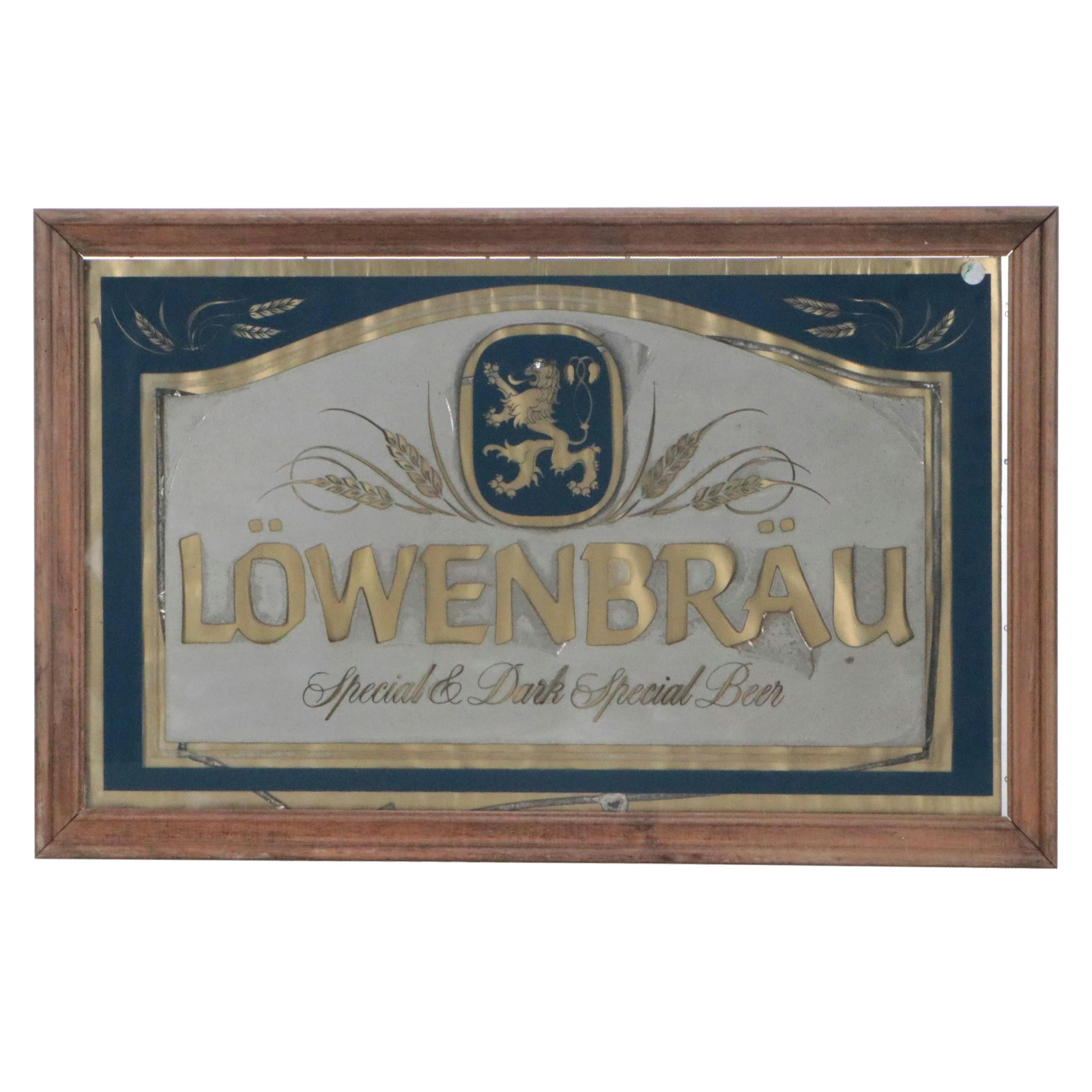 Löwenbräu Brewery Mirrored Bar Sign