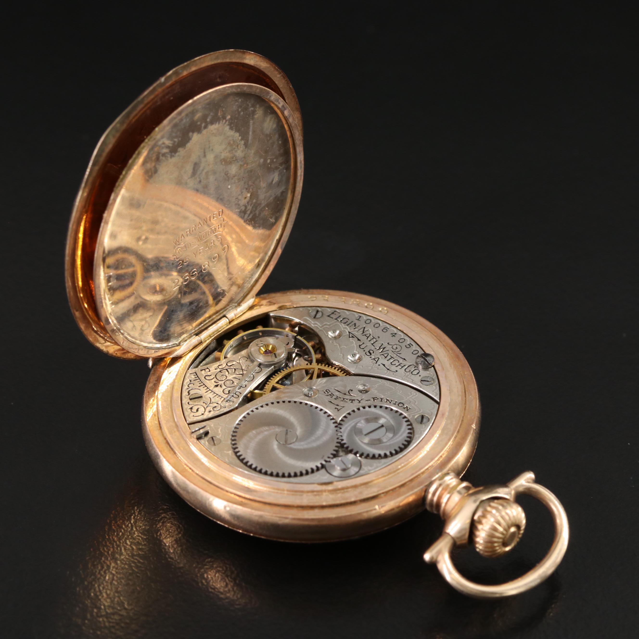 121 Yr. Old Gold Filled Multi Colored Hunting Case Elgin Pocket Watch