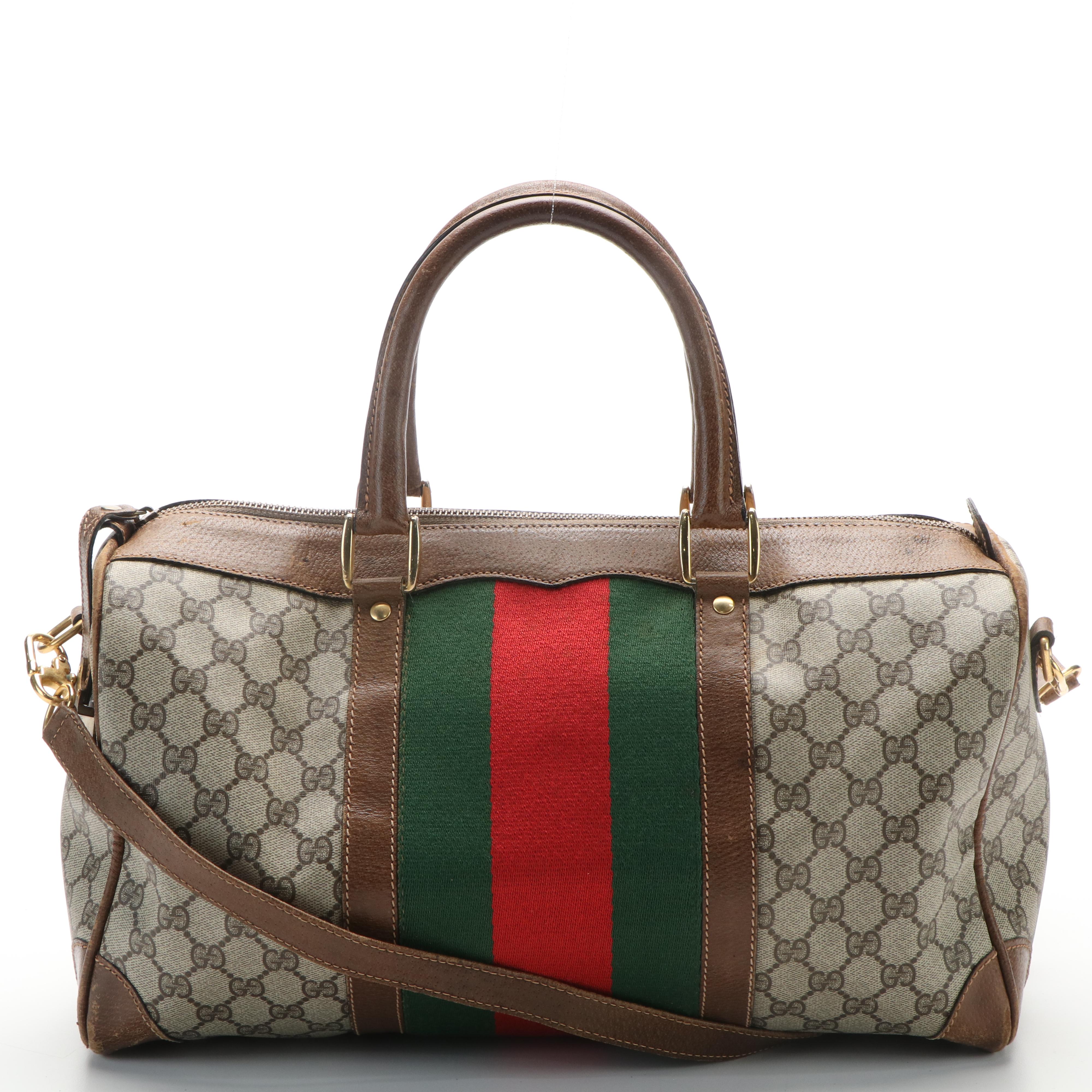 Gucci Sherry Line 2Way Boston Bag in GG Supreme Coated Canvas