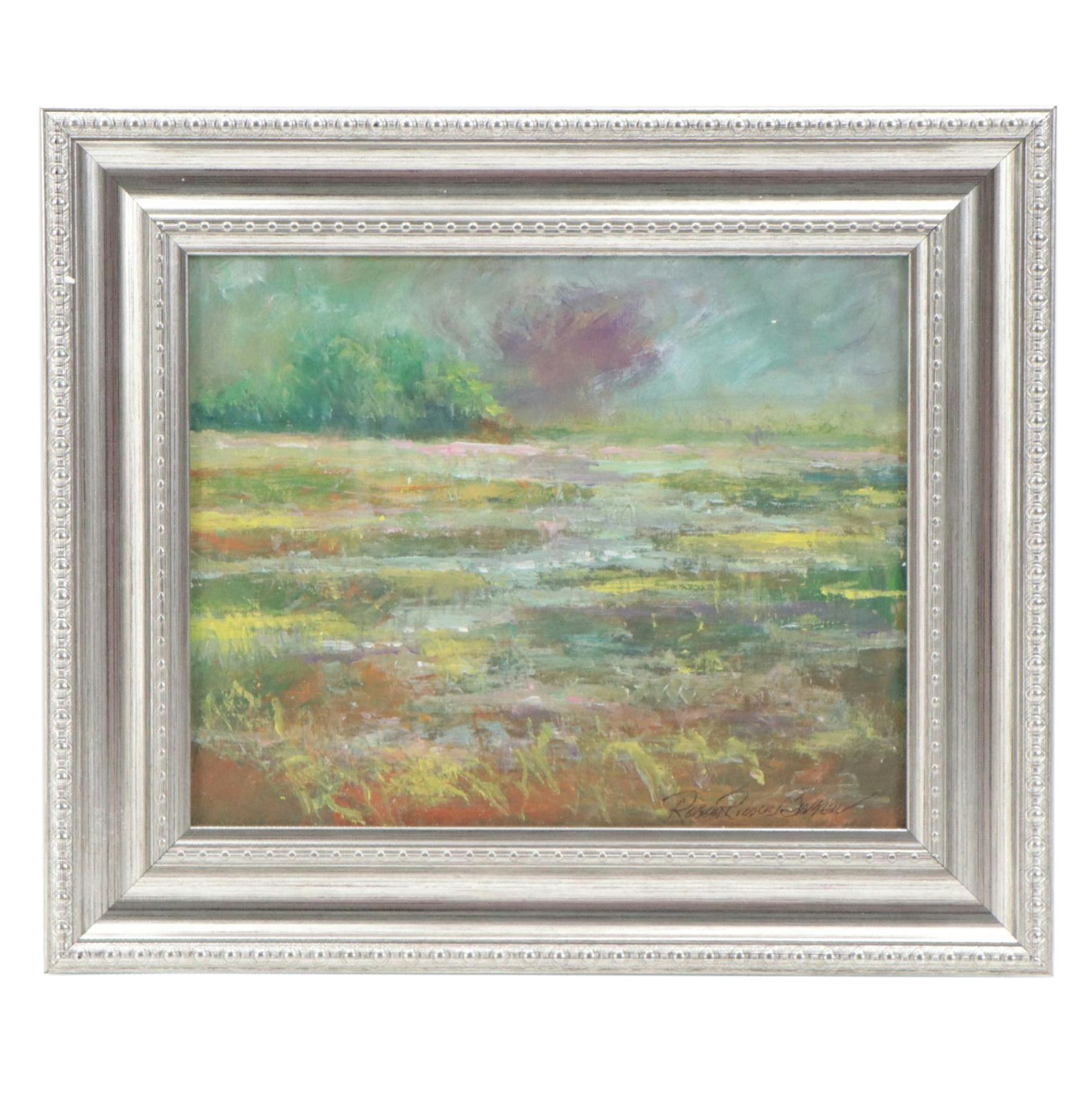 Robert Riddle-Baker Landscape Acrylic Painting "The Flow Of Water," 2024