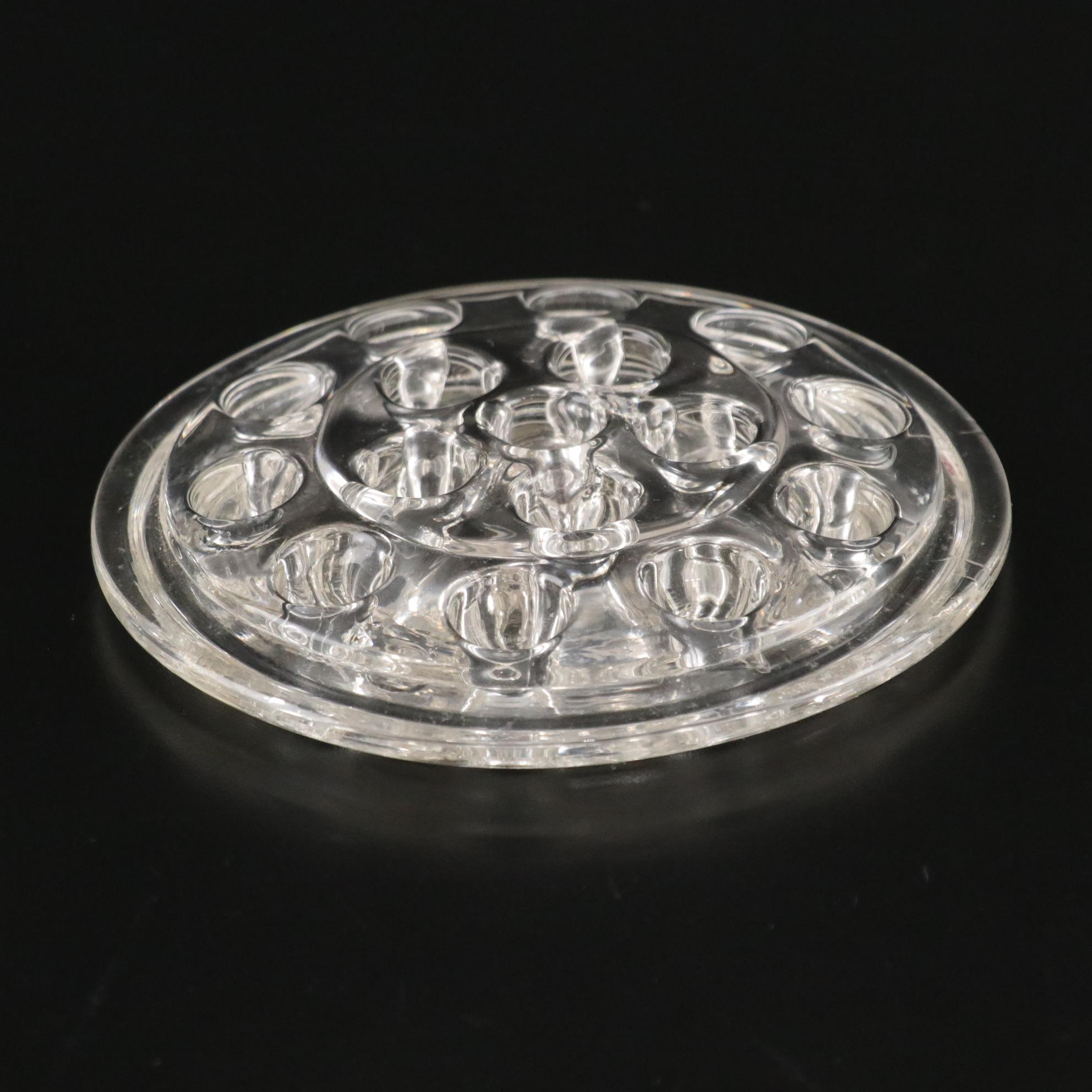 Hand Blown Clear Glass Trio of Flower Frogs