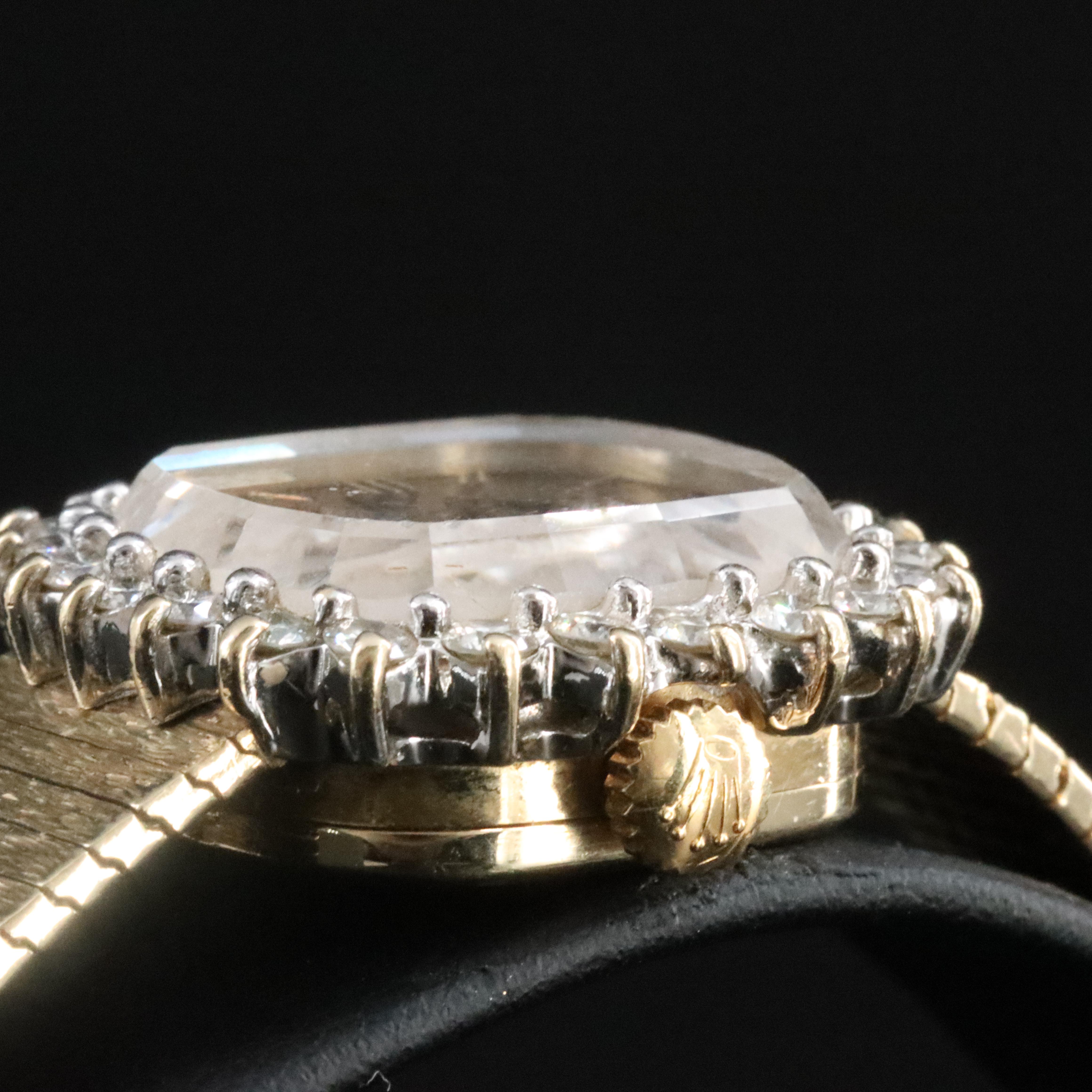 14K Rolex Vintage Diamond Stem Wind Watch