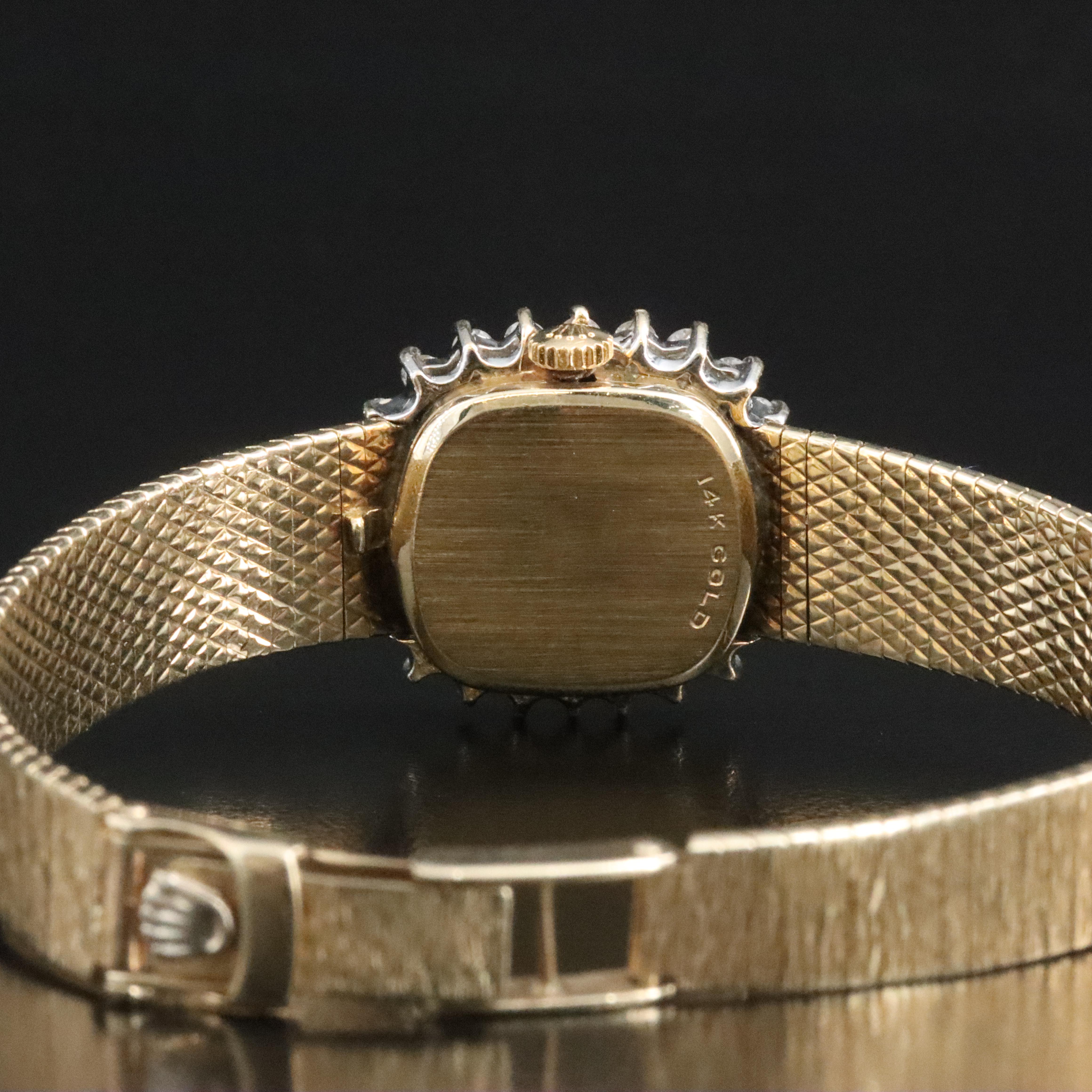 14K Rolex Vintage Diamond Stem Wind Watch