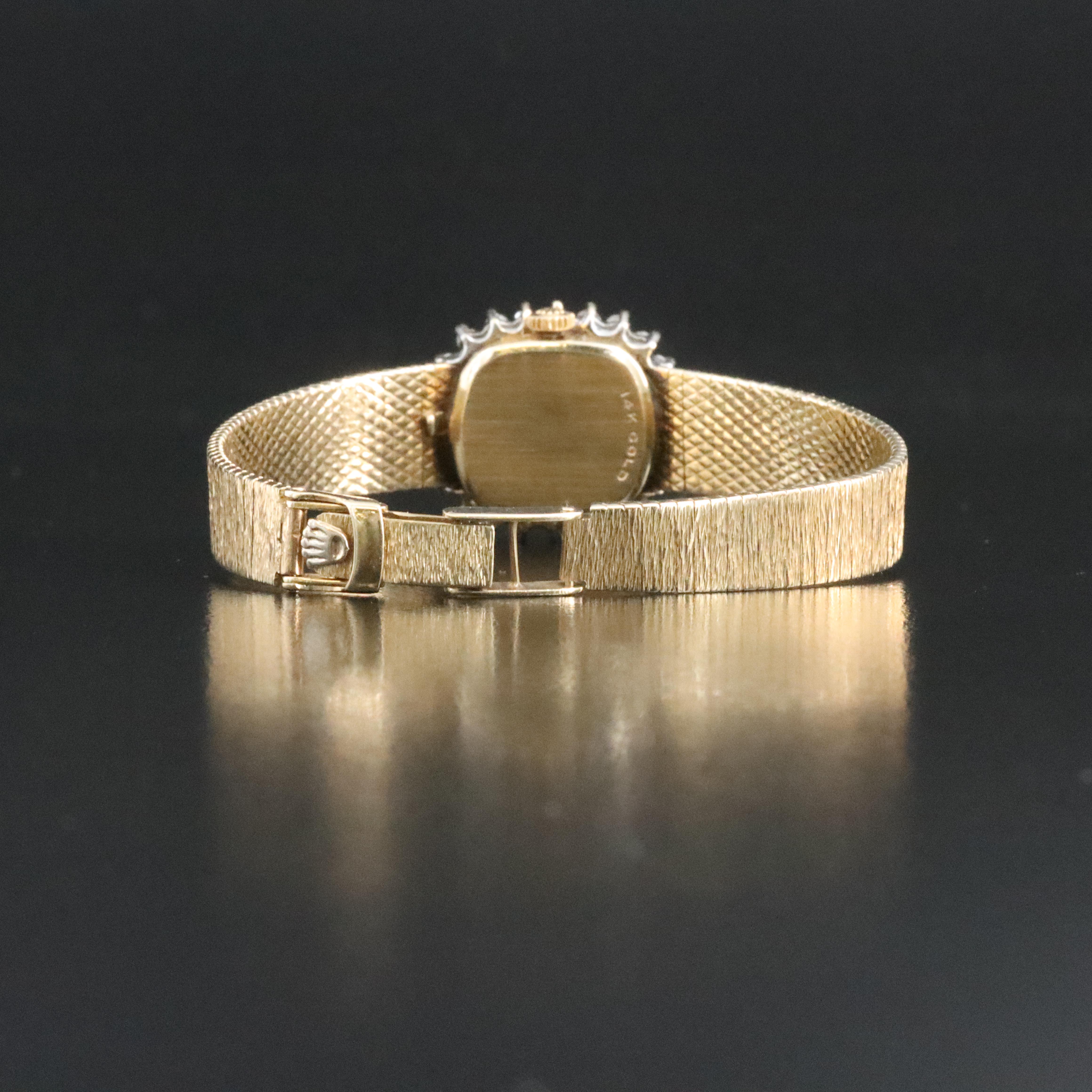 14K Rolex Vintage Diamond Stem Wind Watch