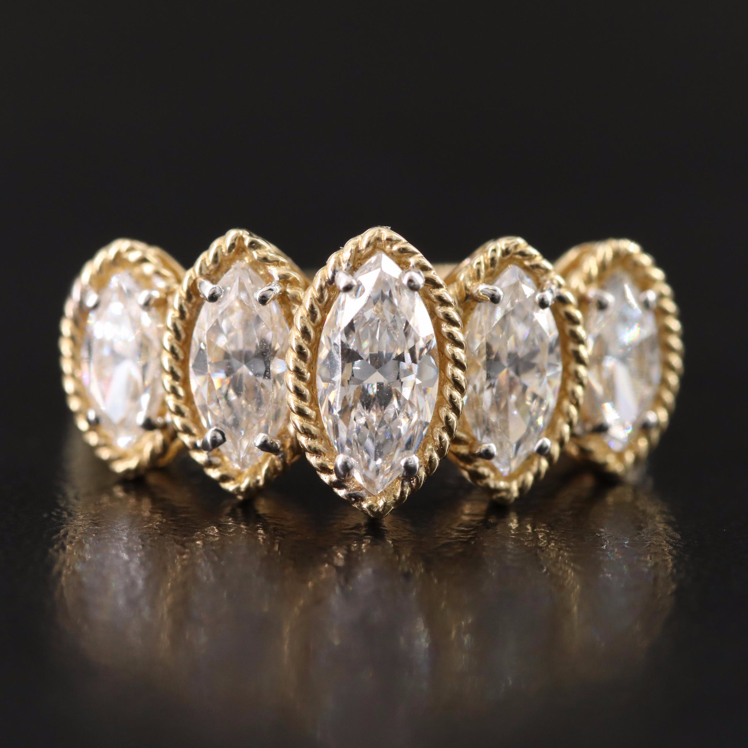 14K CZ Graduated Ring