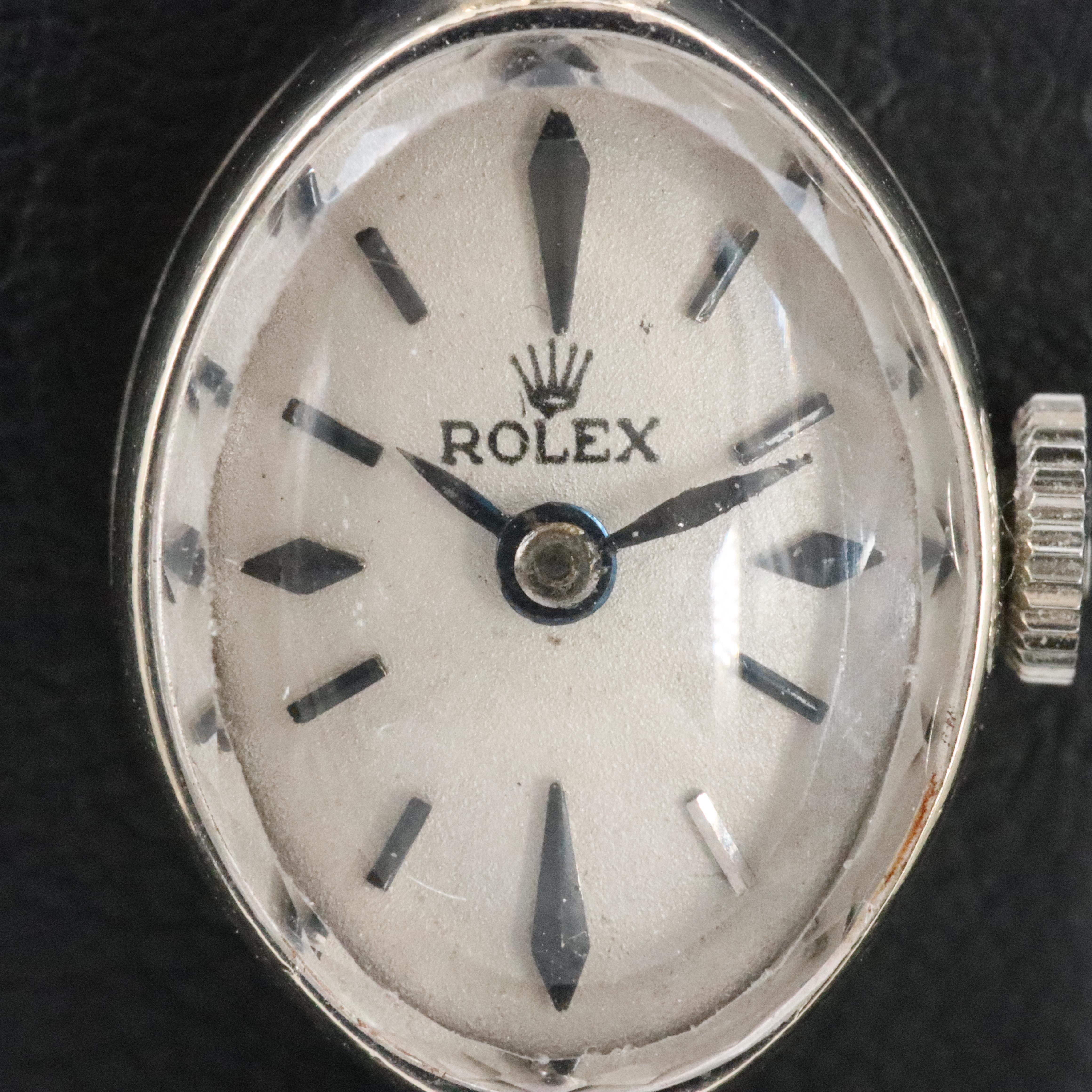 14K Vintage Rolex Custom Diamond Manual Wind Watch