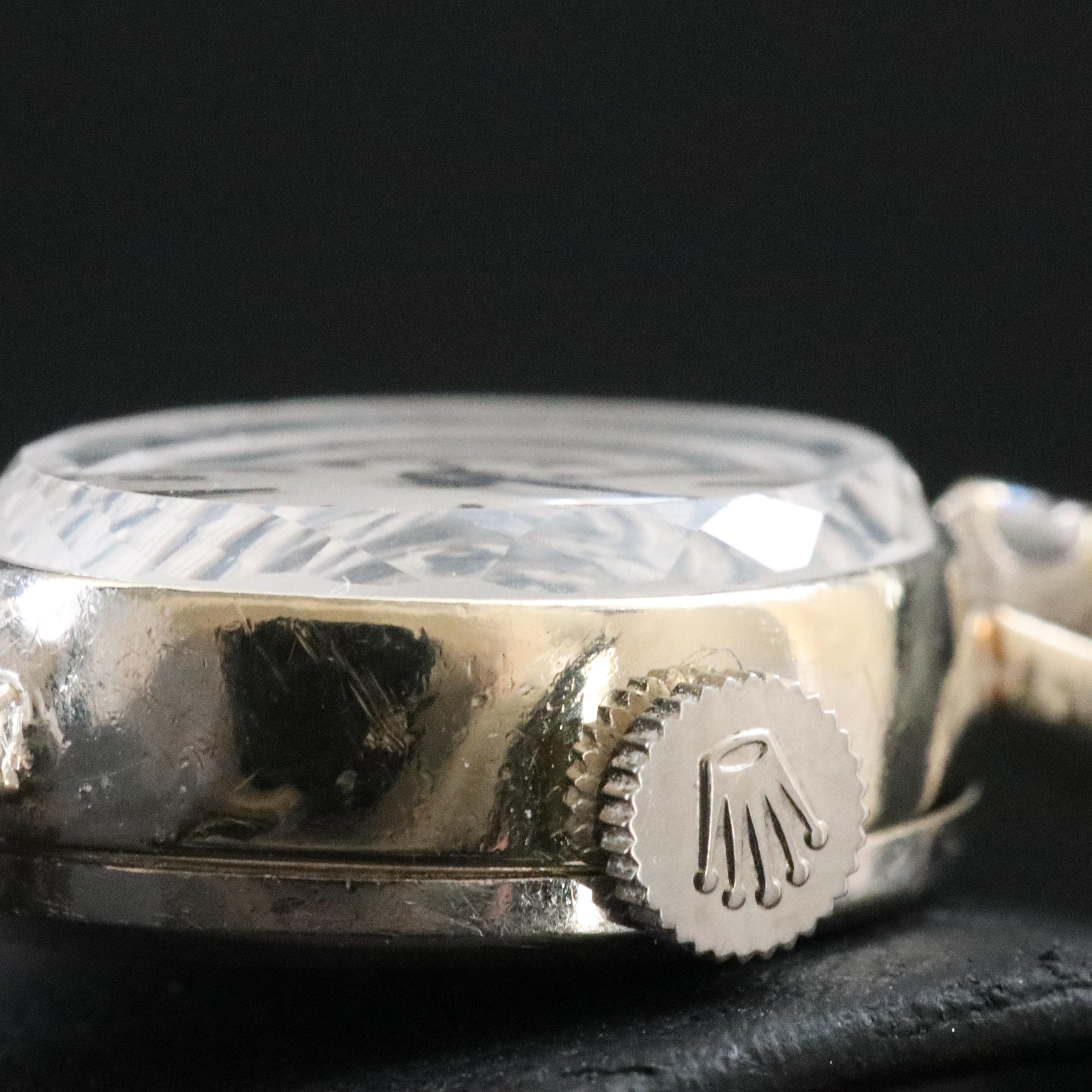 14K Vintage Rolex Custom Diamond Manual Wind Watch