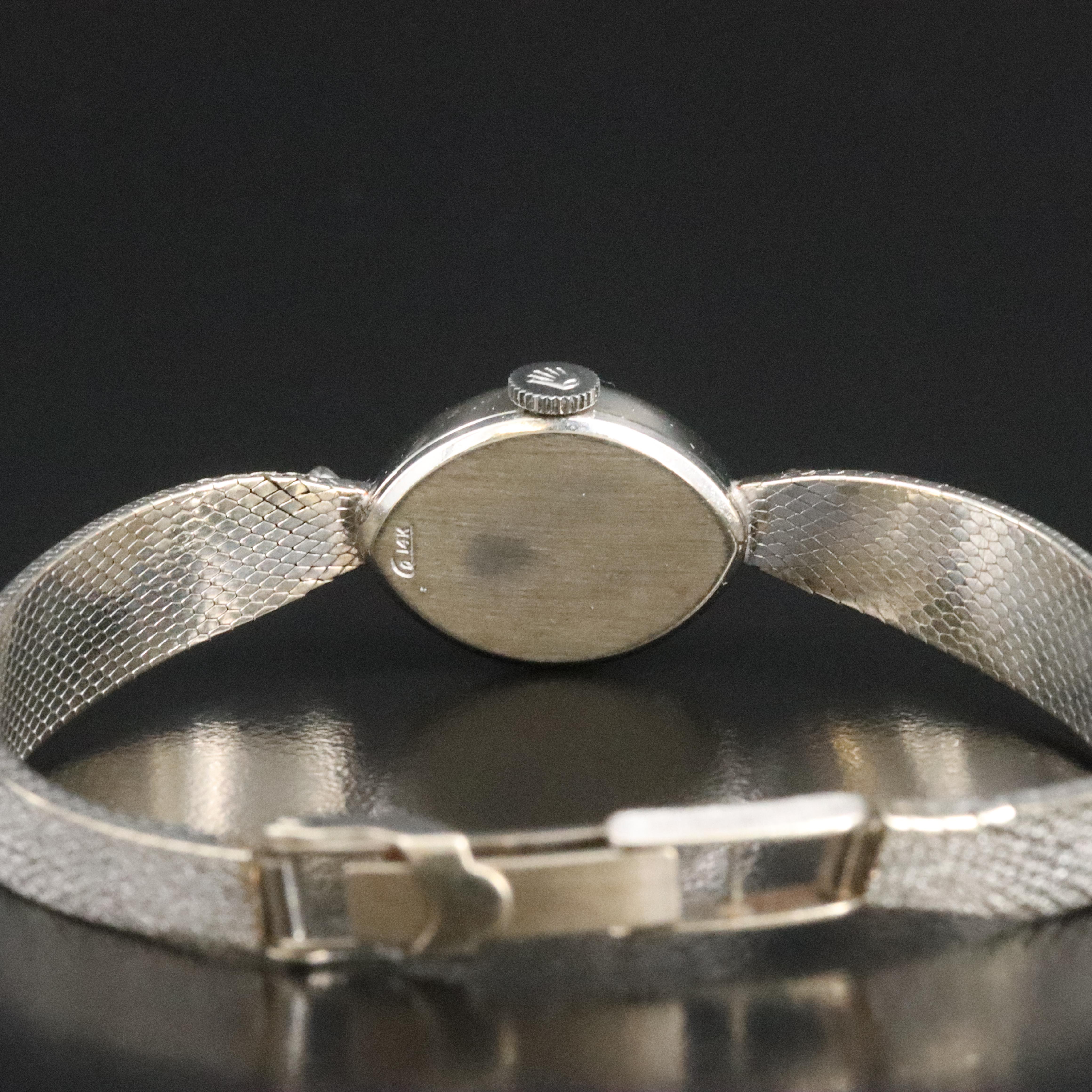 14K Vintage Rolex Custom Diamond Manual Wind Watch