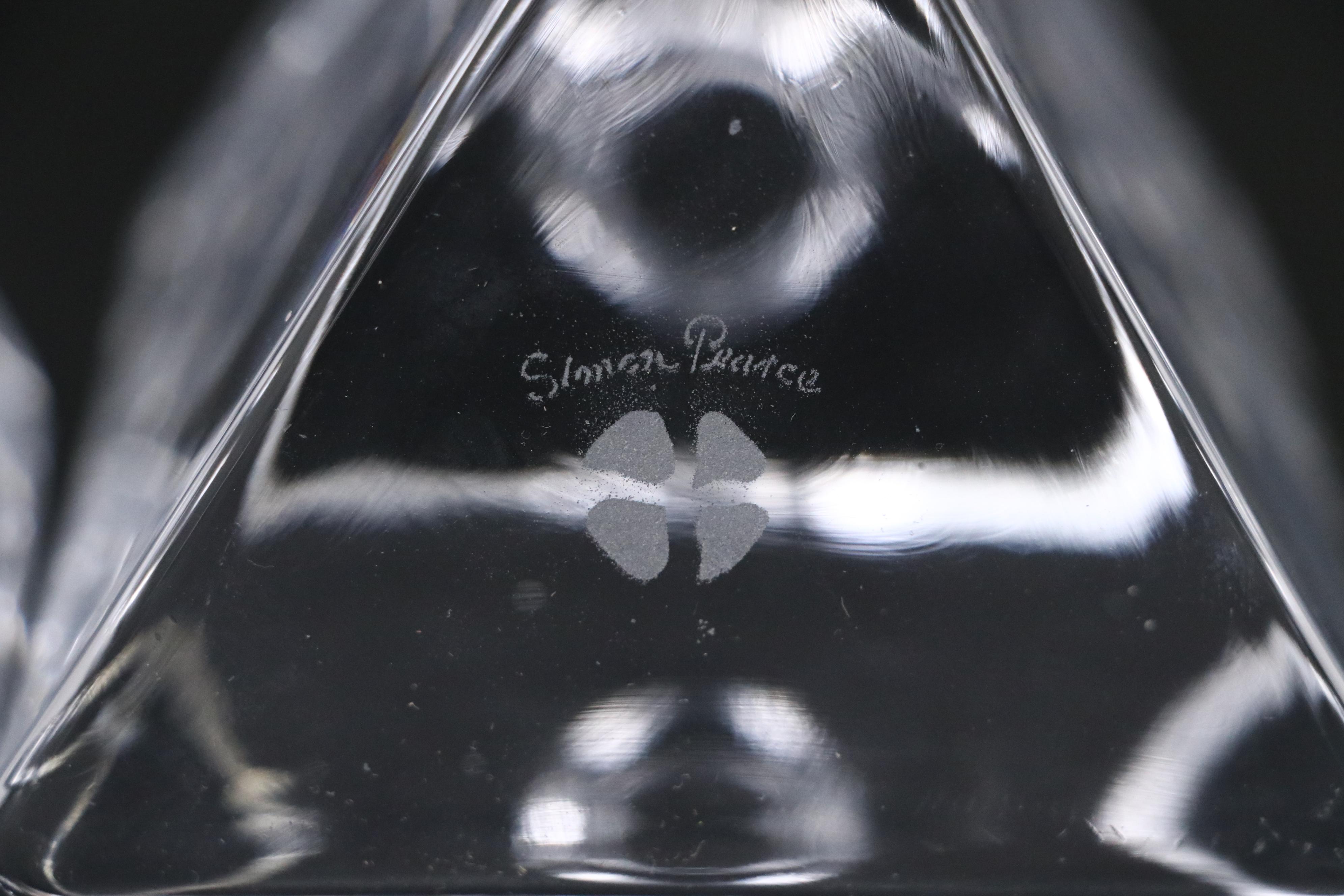 Simon Pearce Woodbury Triangular Crystal Candle Holders