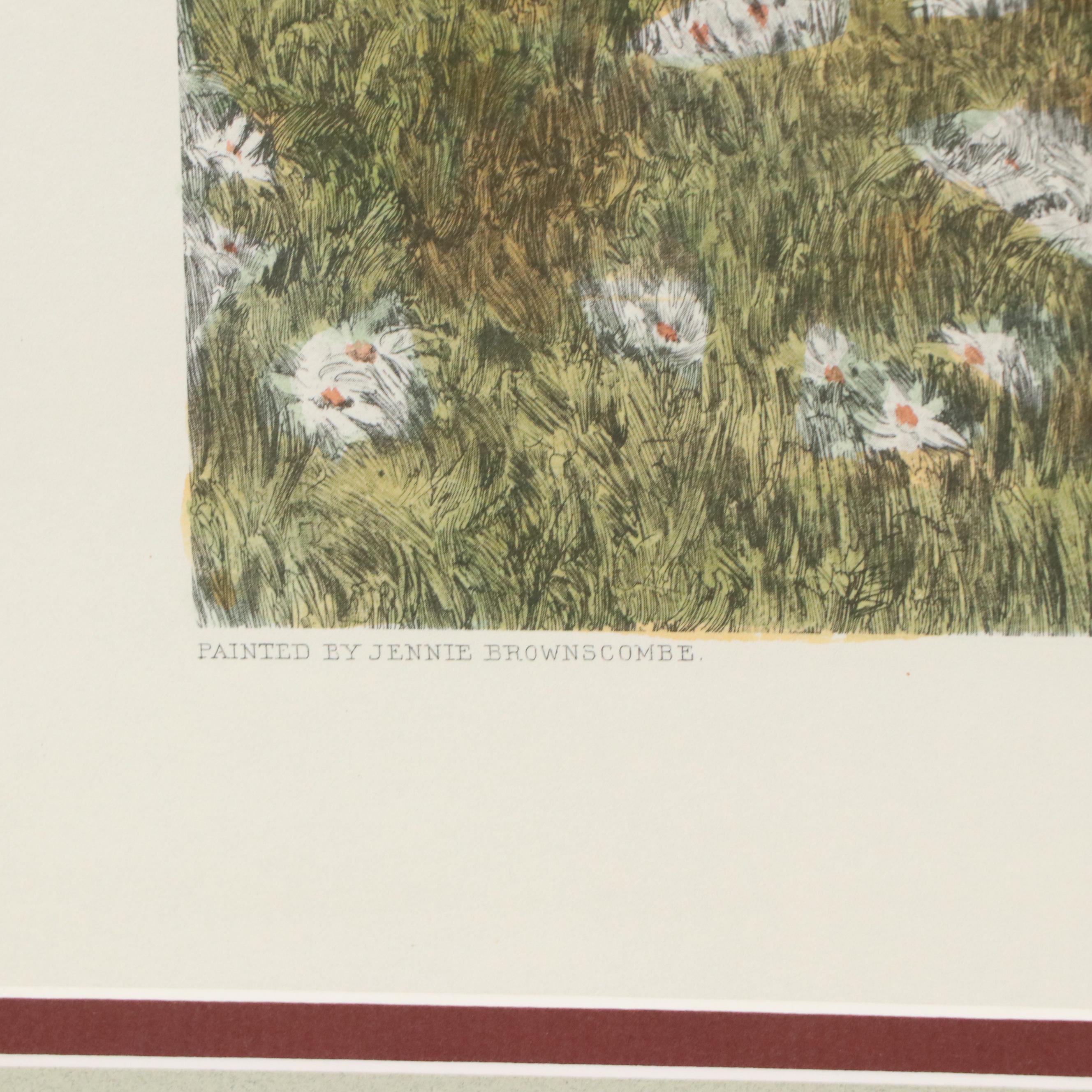 Hand-Colored Halftone After Jennie Brownscombe "Berry Pickers"