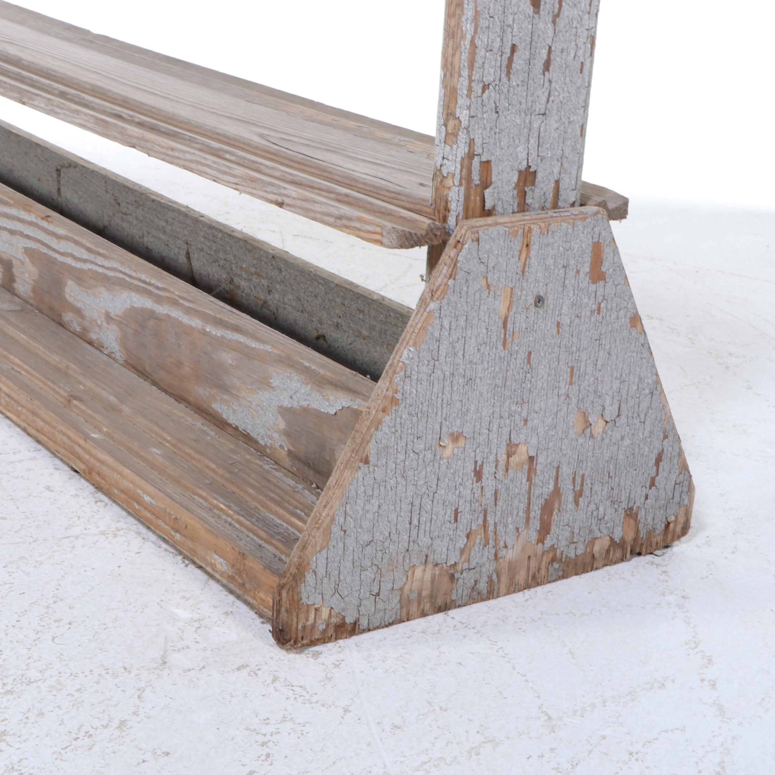 American Primitive Wooden Plate Rack, 19th Century