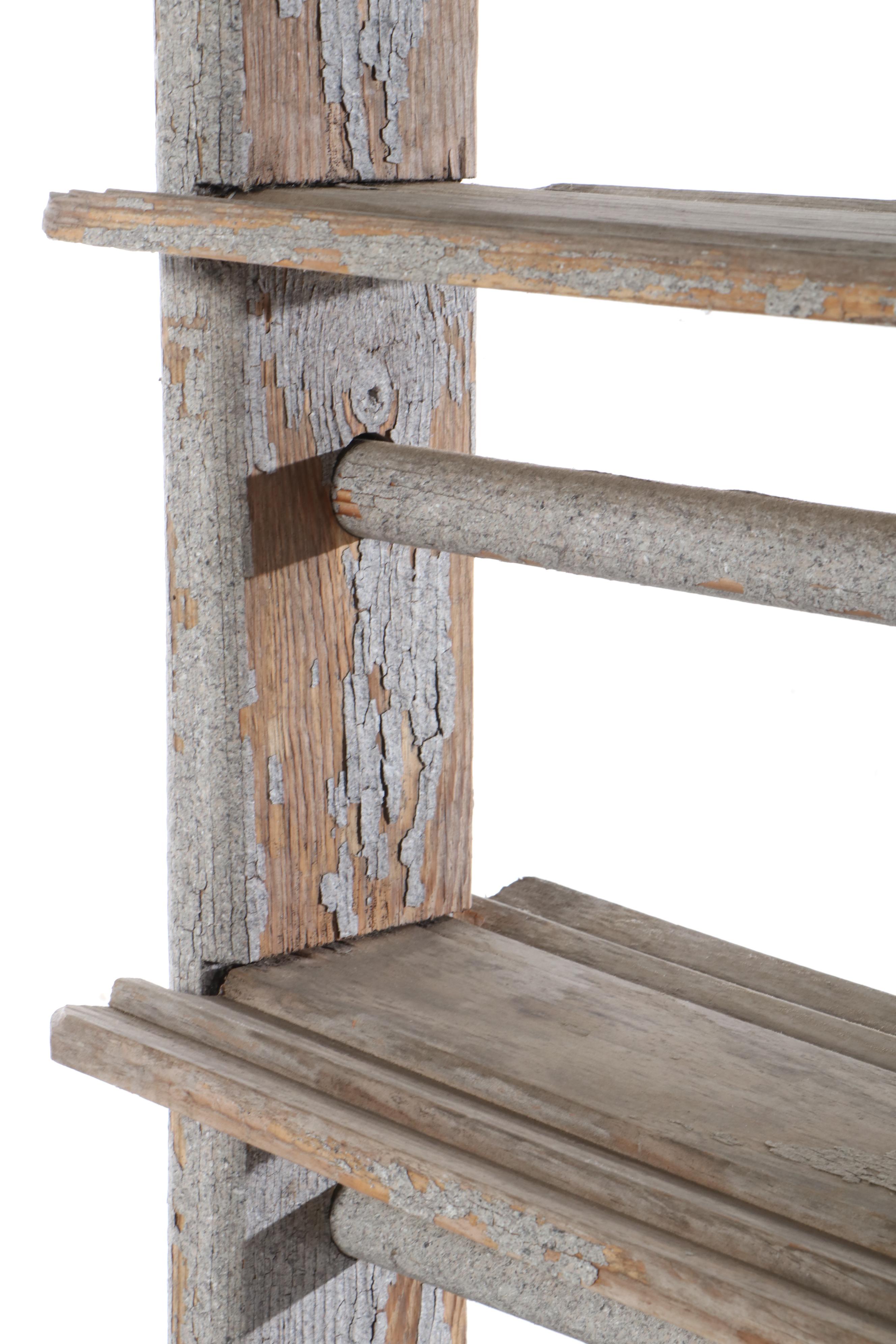 American Primitive Wooden Plate Rack, 19th Century