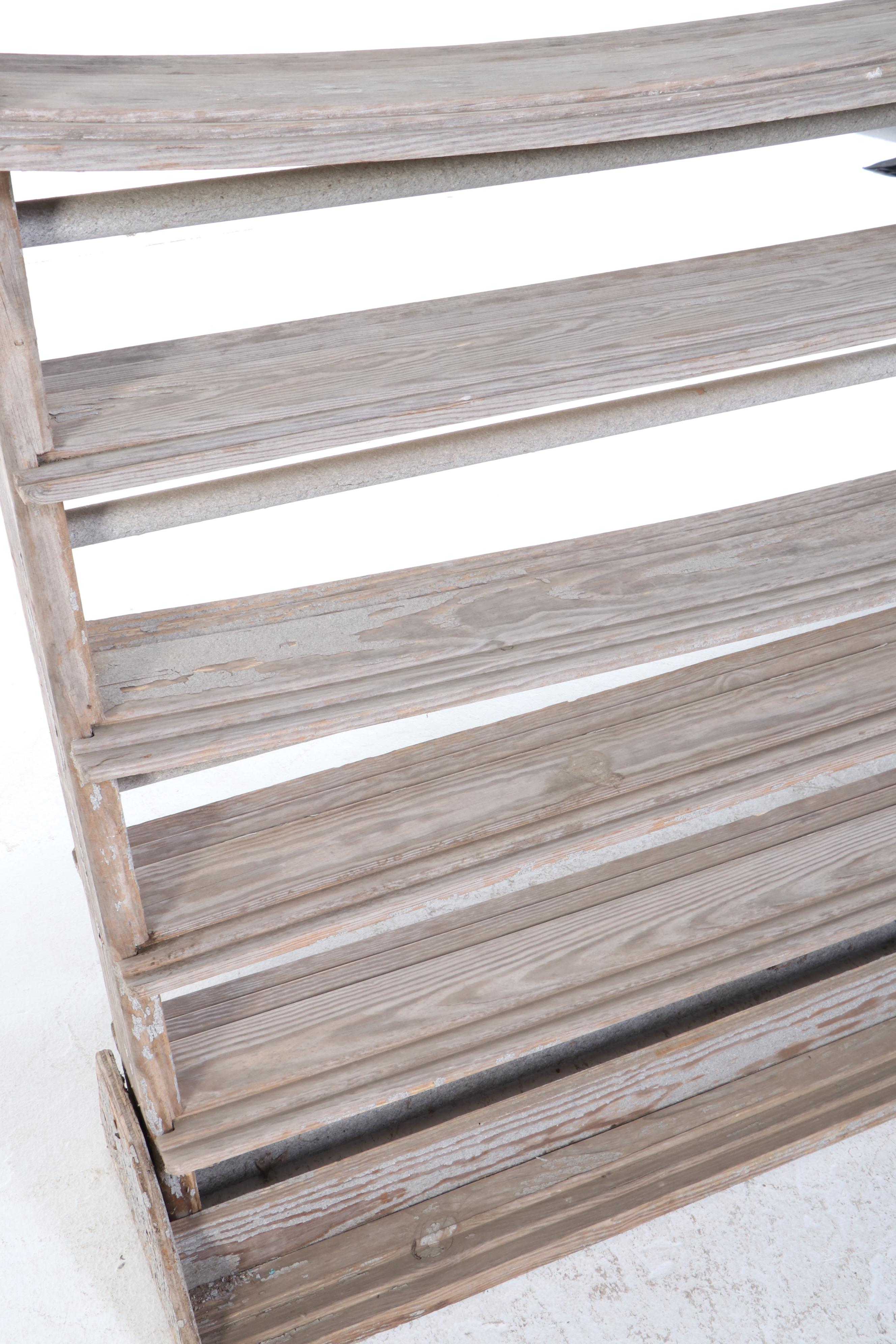 American Primitive Wooden Plate Rack, 19th Century