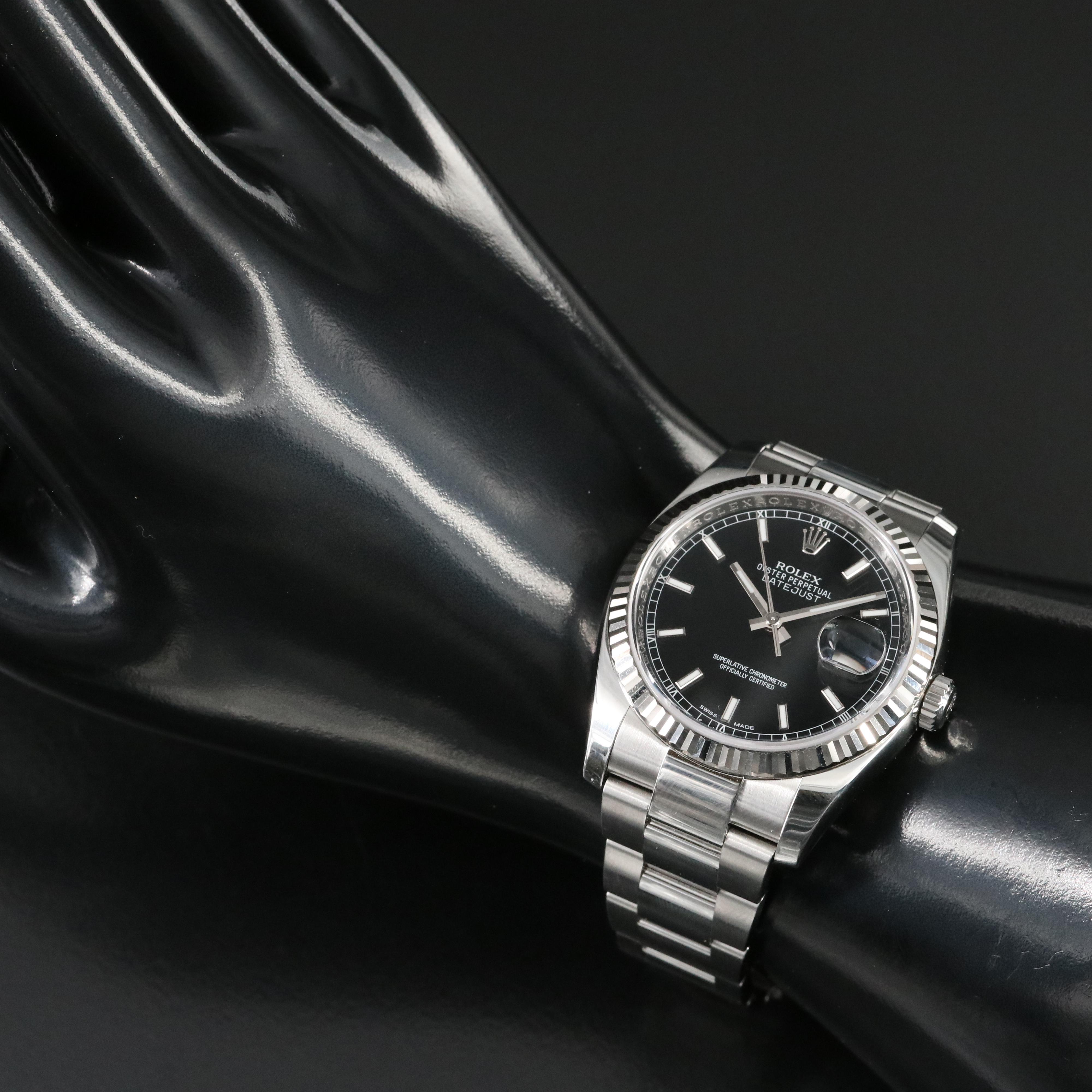 Rolex Datejust 18K Fluted Bezel and Stainless Steel Watch