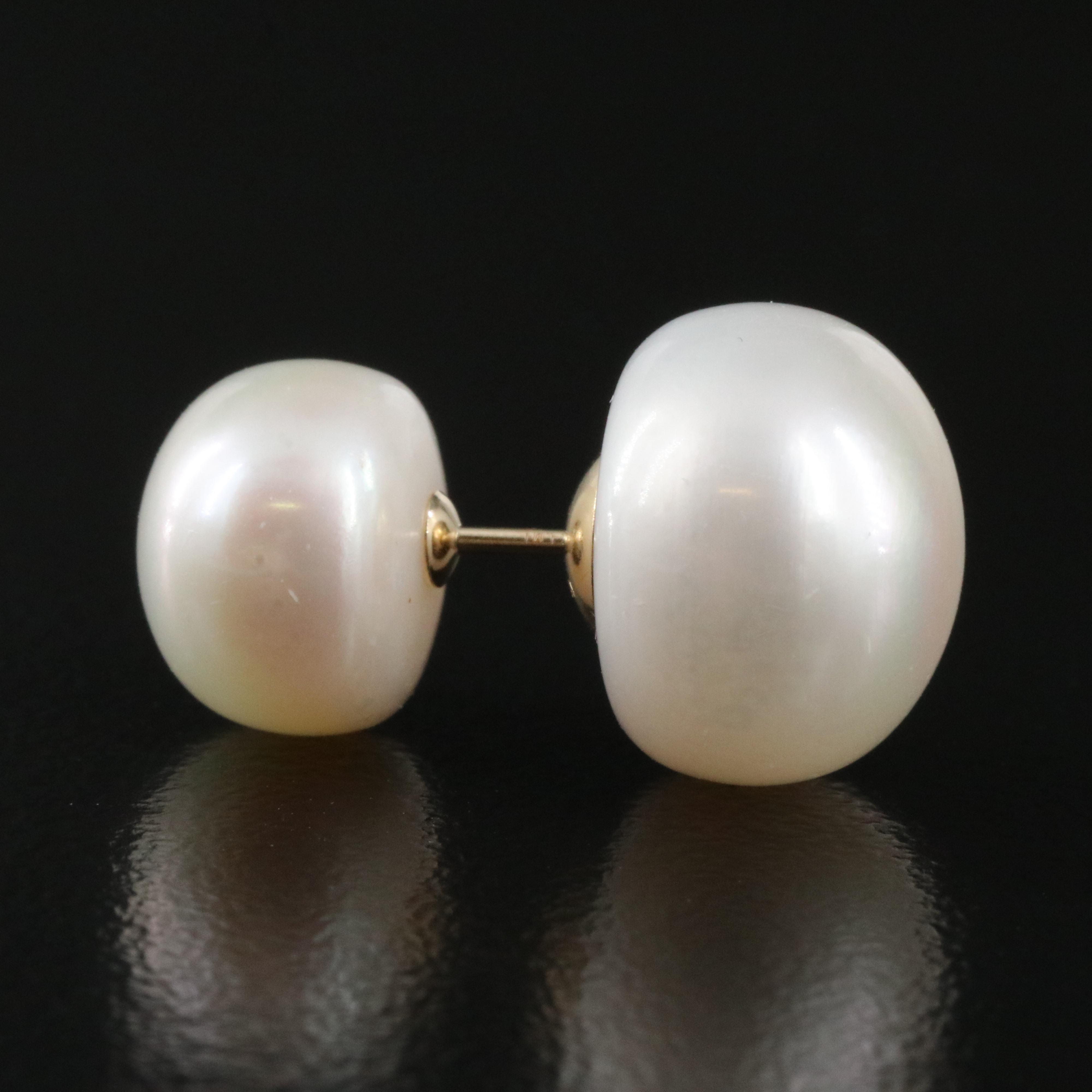 14K Pearl Front-Back Earrings