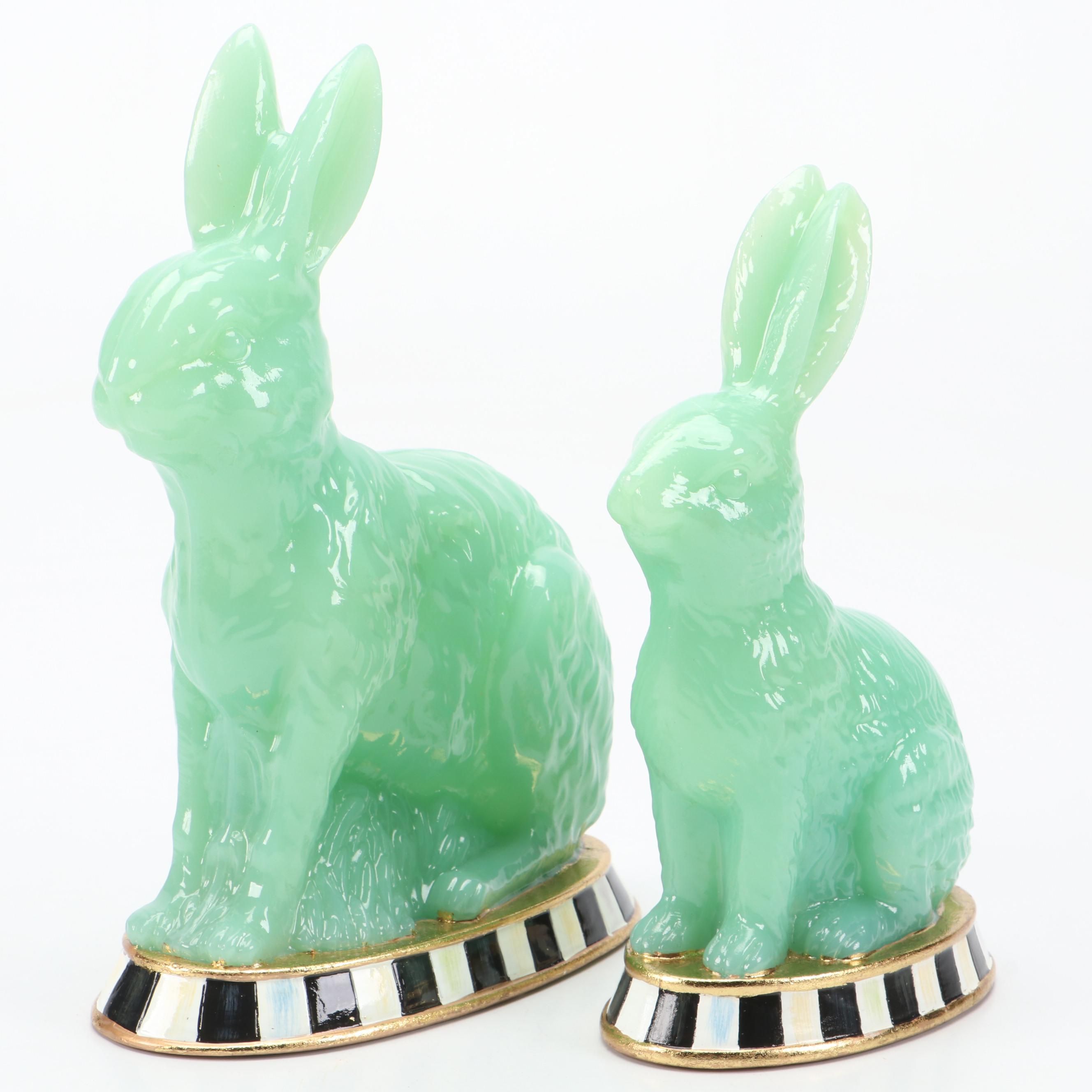 MacKenzie-Childs Resin Green Rabbits
