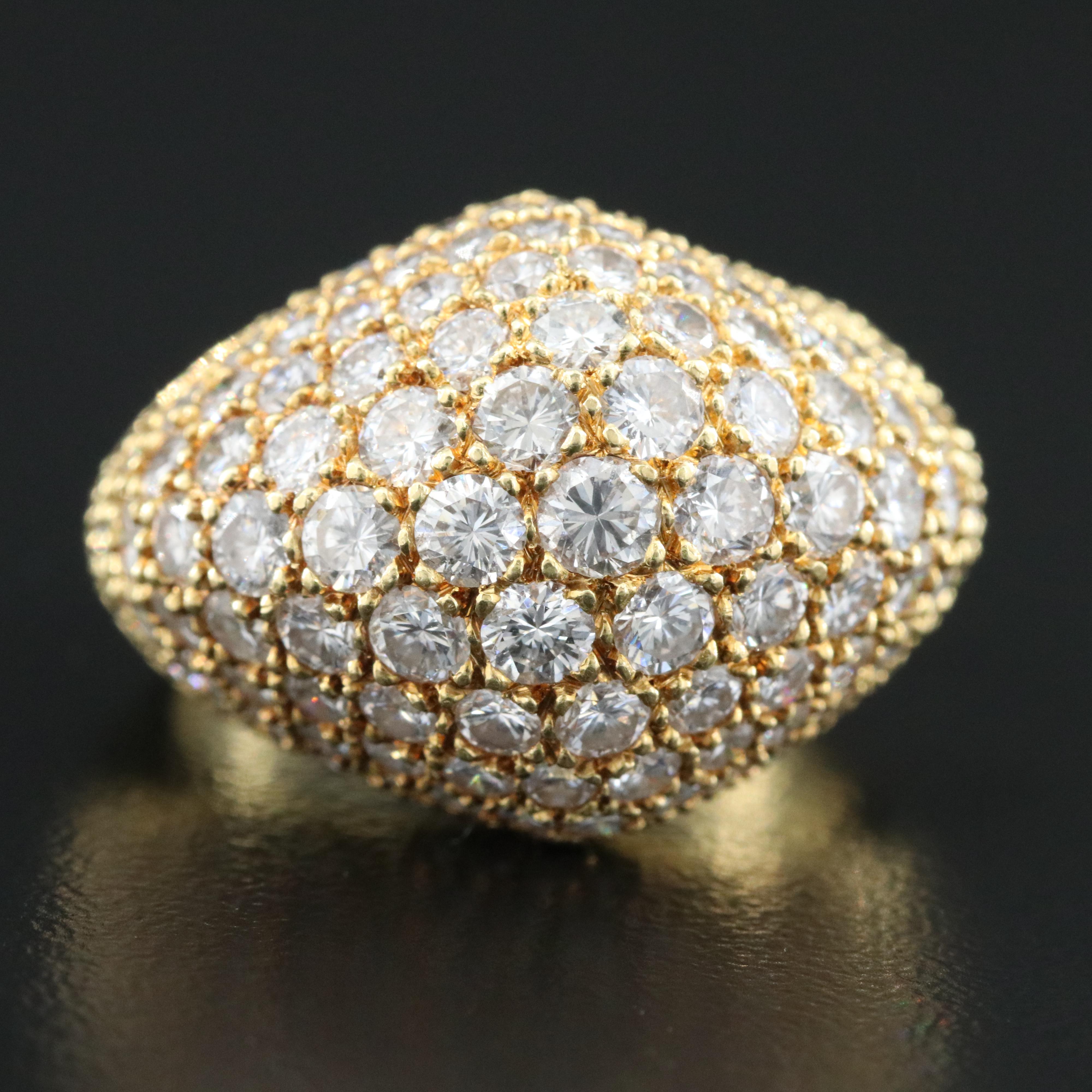 18K 5.20 CTW Diamond Pavé Dome Ring