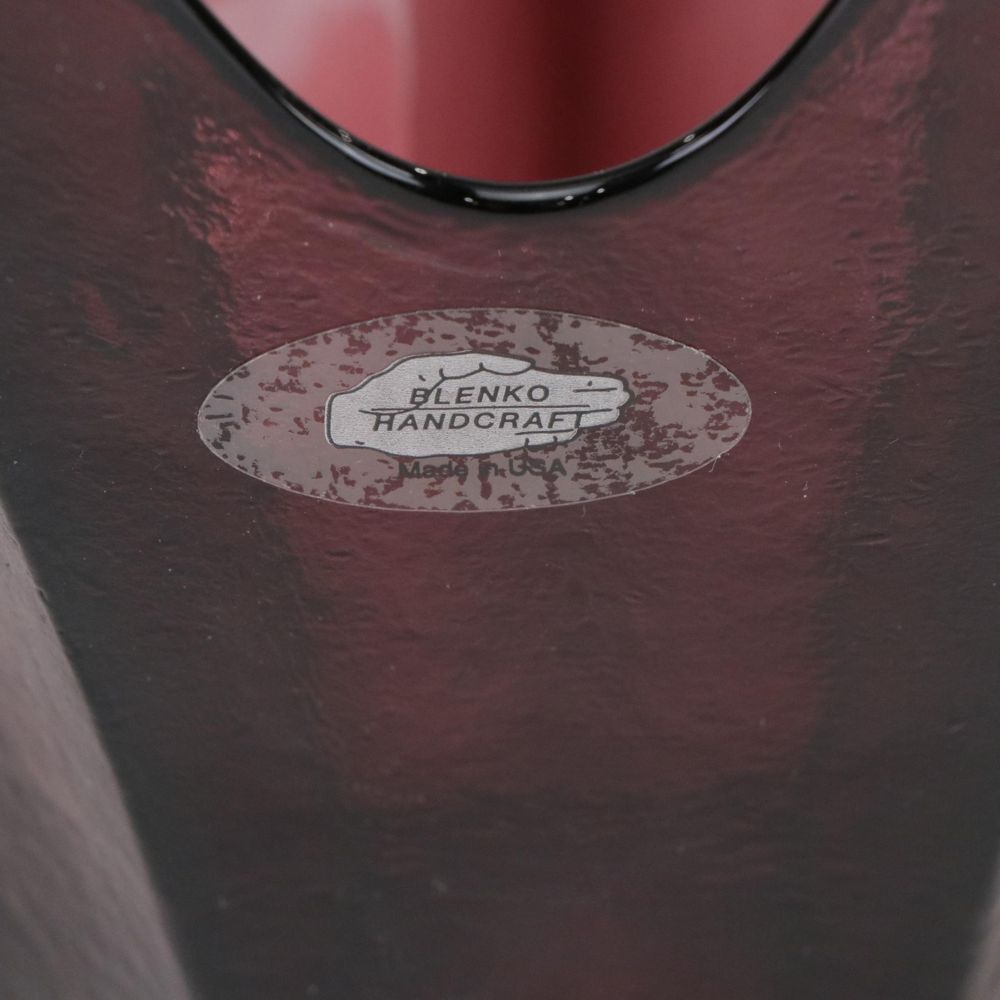 Blenko MCM Amethyst Seven-Point Star With Ruffled Glass Centerpiece Bowls