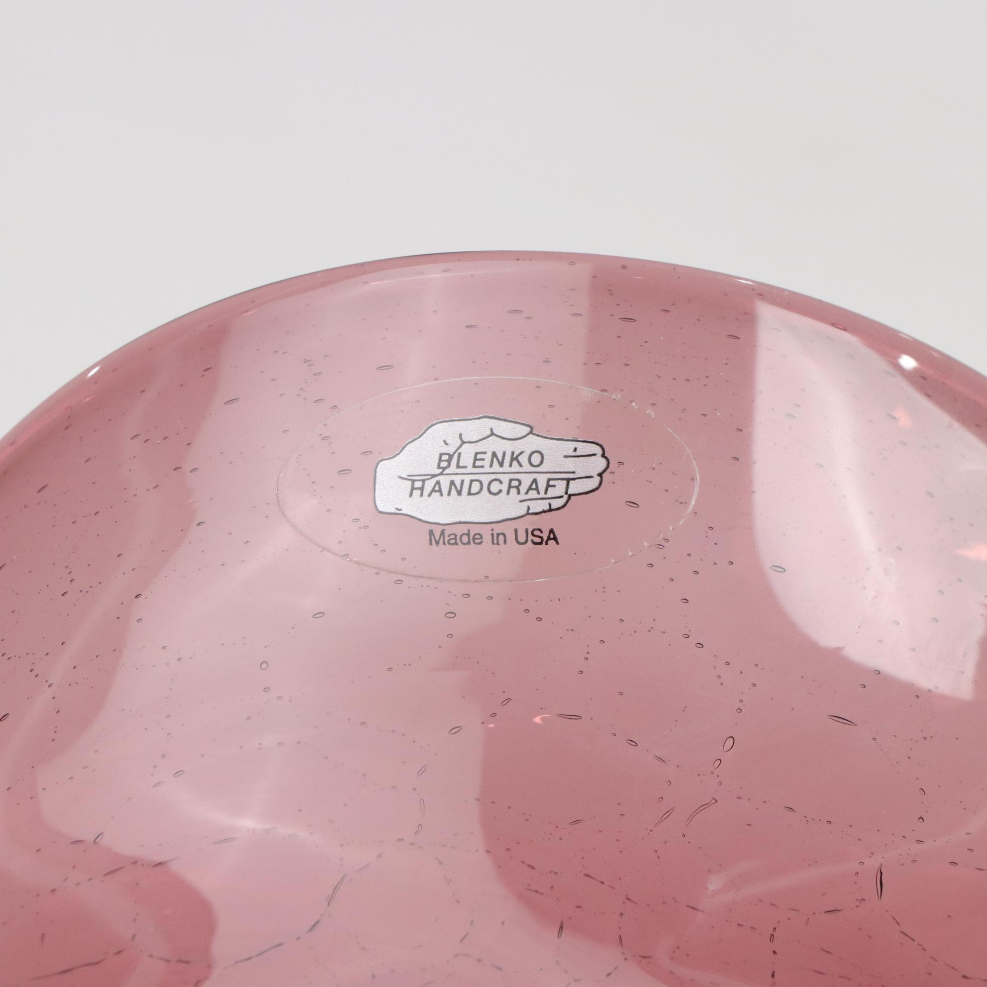 Blenko MCM Amethyst Seven-Point Star With Ruffled Glass Centerpiece Bowls