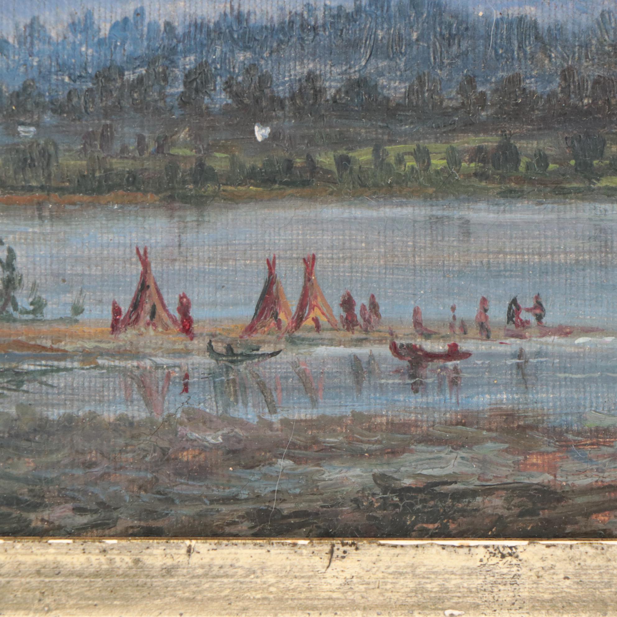 Mountainous Landscape Oil Painting of Mt. Hood, 1884