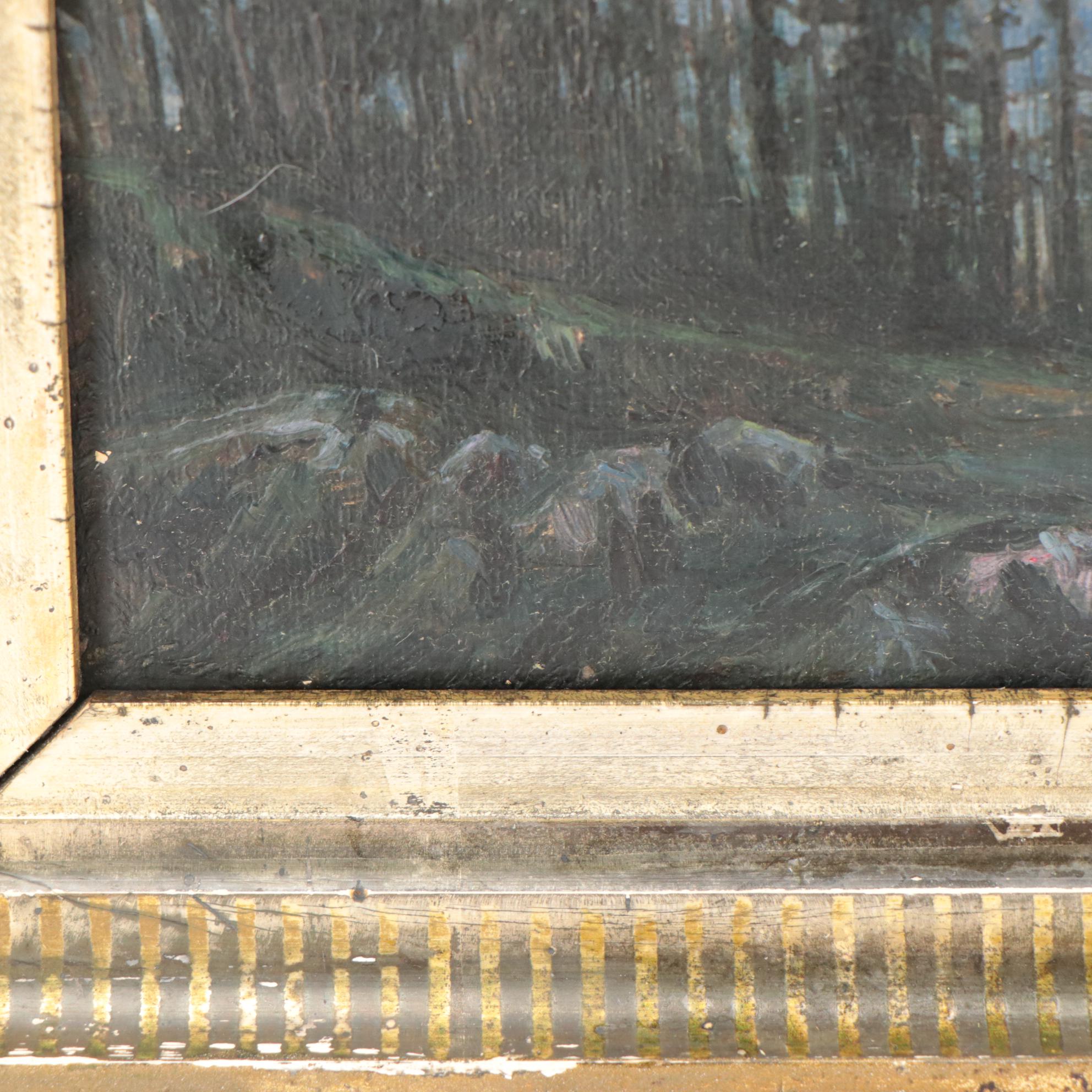 Mountainous Landscape Oil Painting of Mt. Hood, 1884